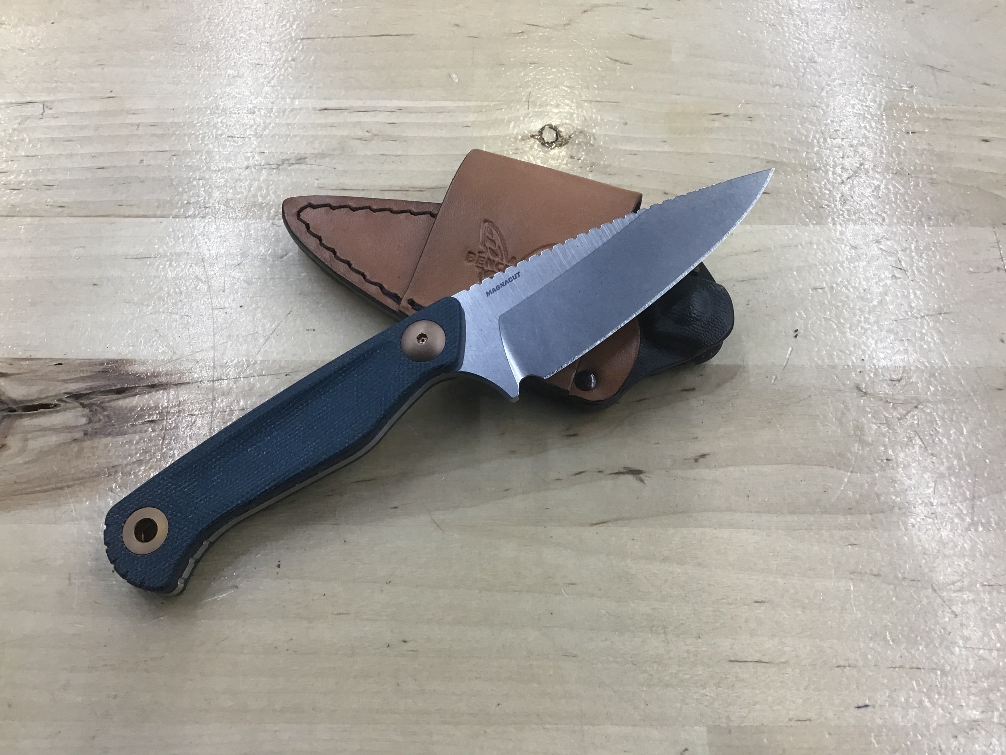Benchmade Dacian Fixed Blade Knife Blue Denim Micarta 203-04