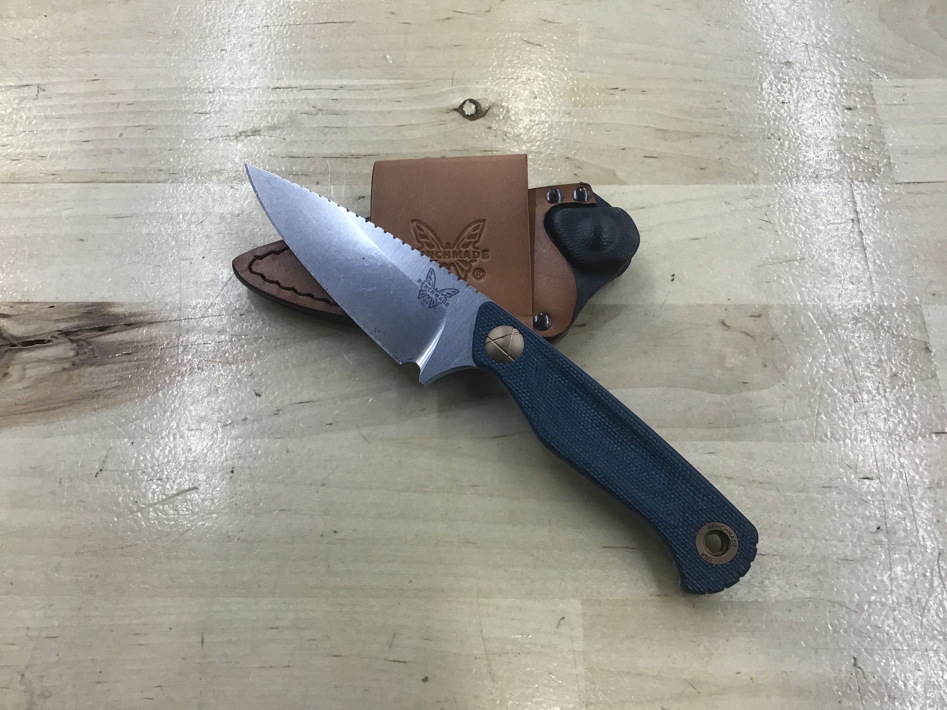 Benchmade Dacian Fixed Blade Knife Blue Denim Micarta 203-04