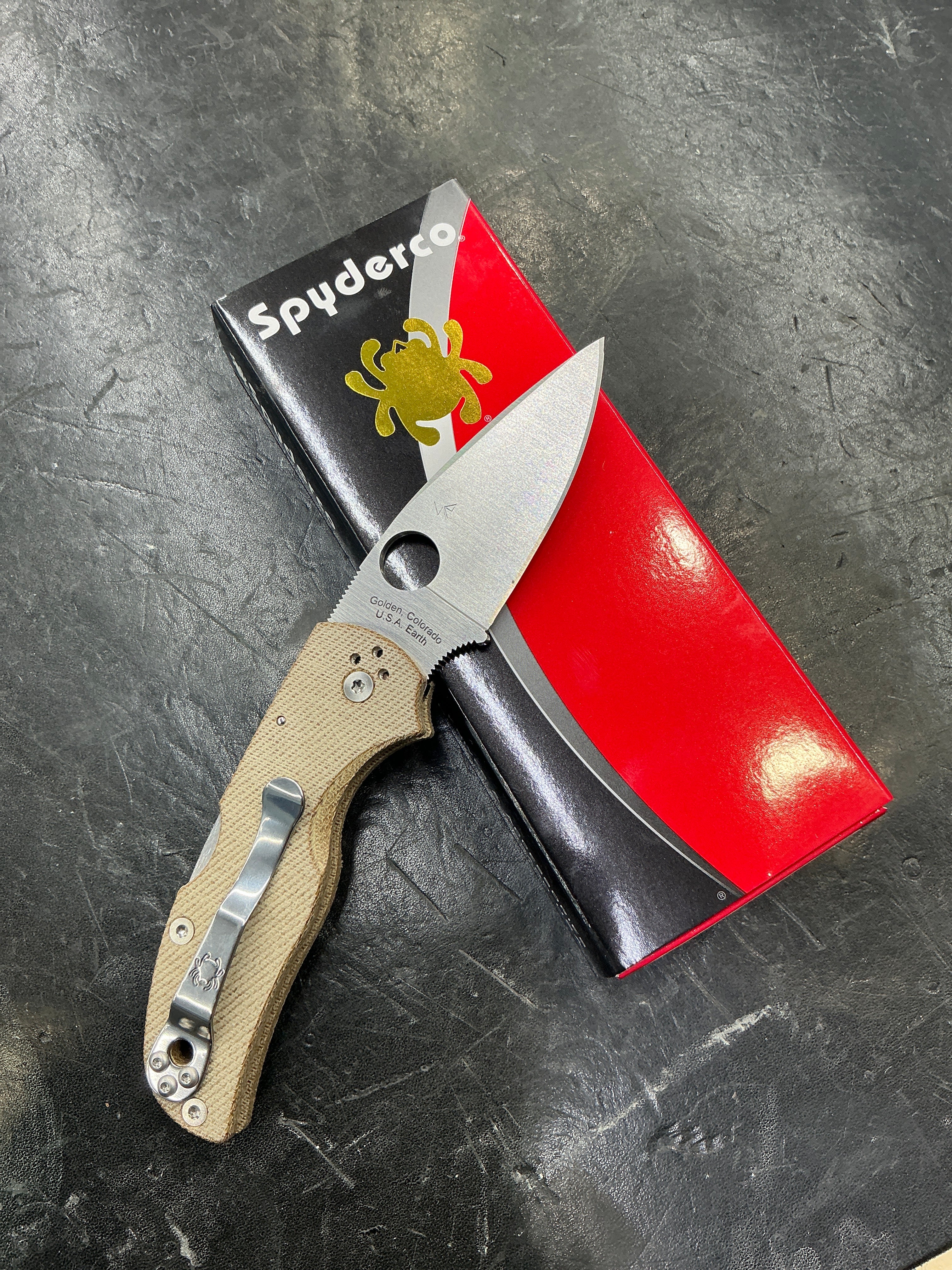 Spyderco Native 5 Brown Canvas Micarta & Cru-wear