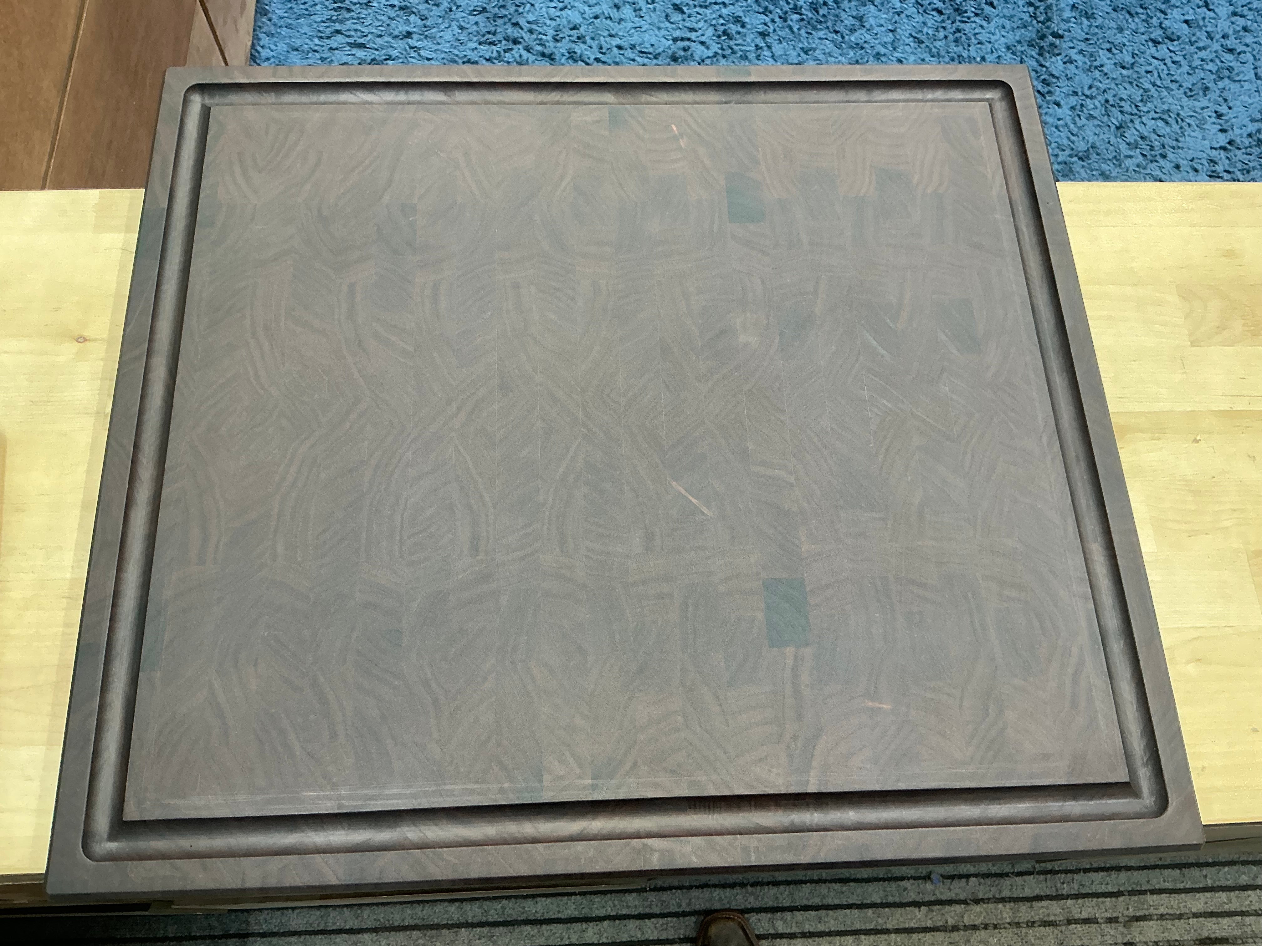 1TBWE Texas Black Walnut End-Grain XL Cutting Board with Juice Groove