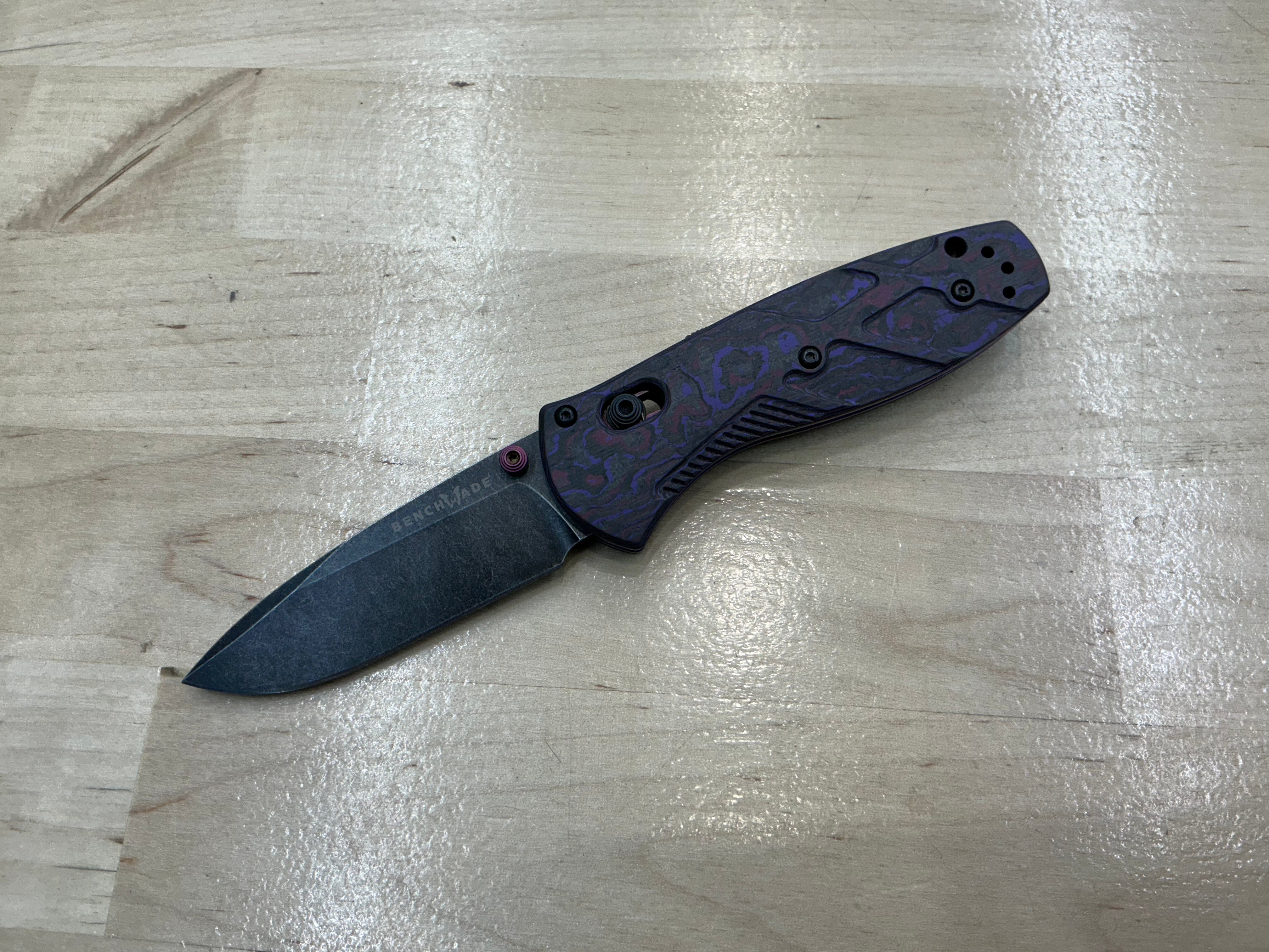 Benchmade Gold Class Mini Barrage  CPM-S90V Purple Haze FatCarbon 585BK-251