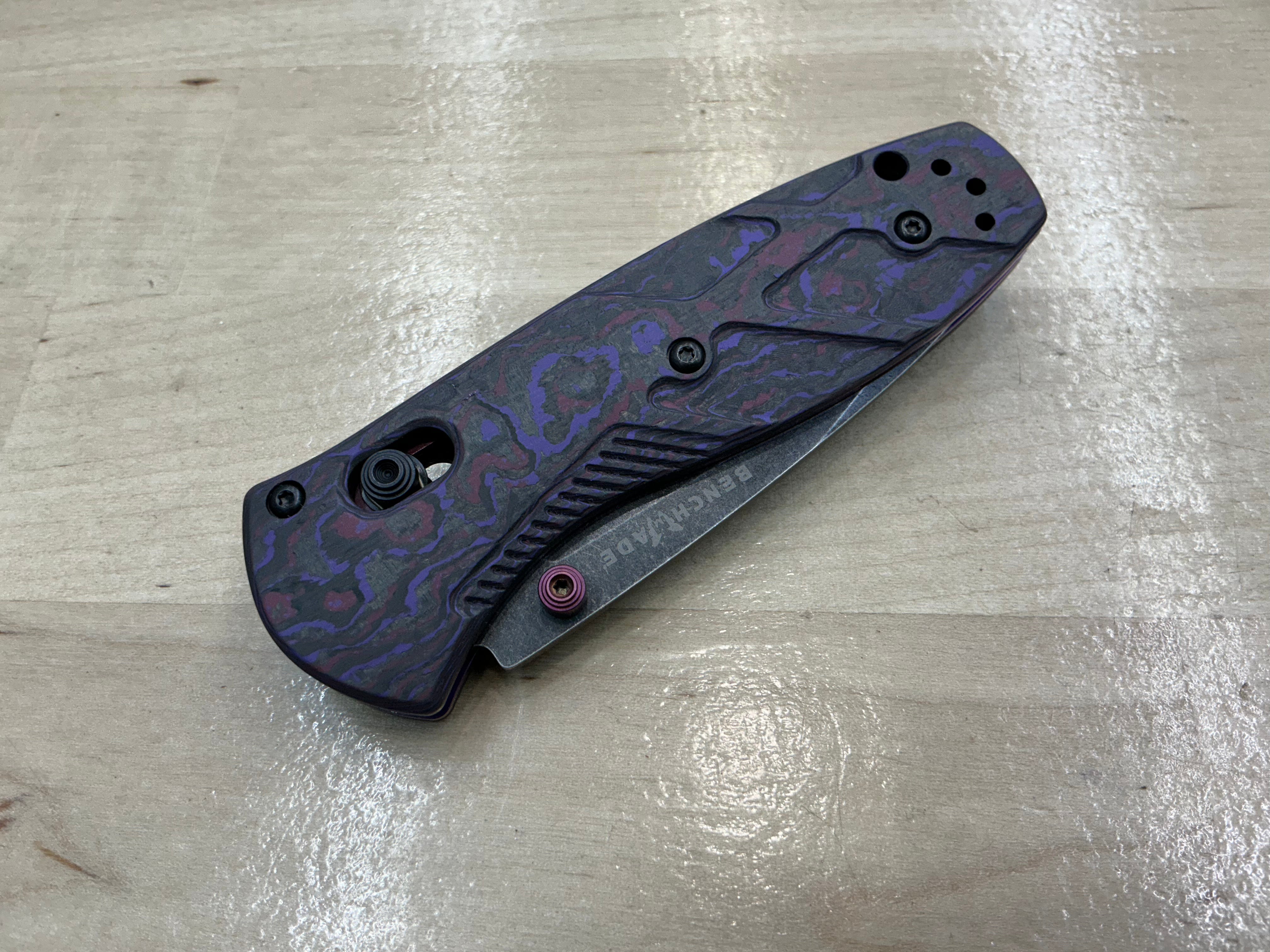 Benchmade Gold Class Mini Barrage  CPM-S90V Purple Haze FatCarbon 585BK-251