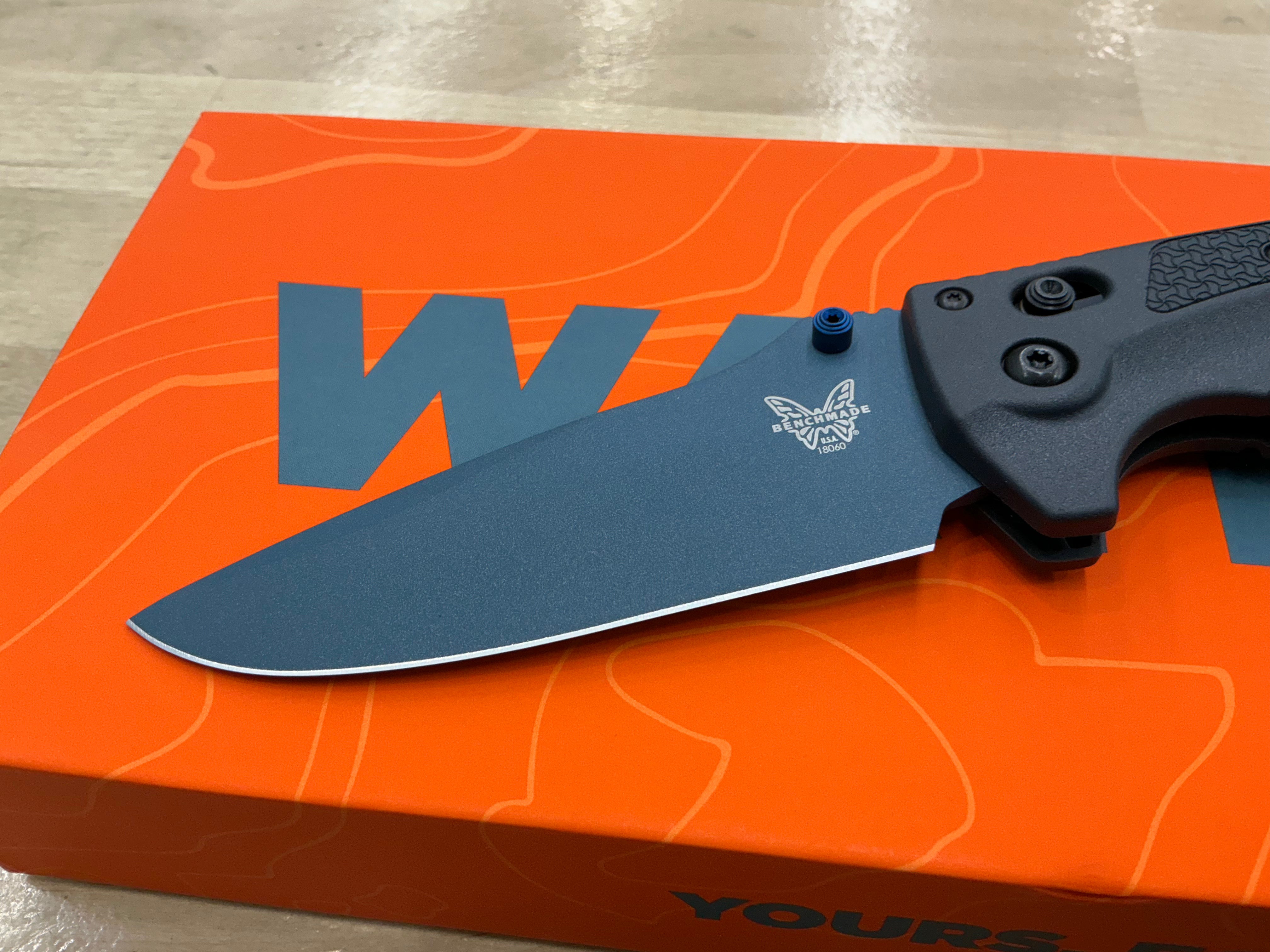 Benchmade Adira Tempest Gray Drop Point CPM MagnaCut Black Textured Polymer 18060BT-01