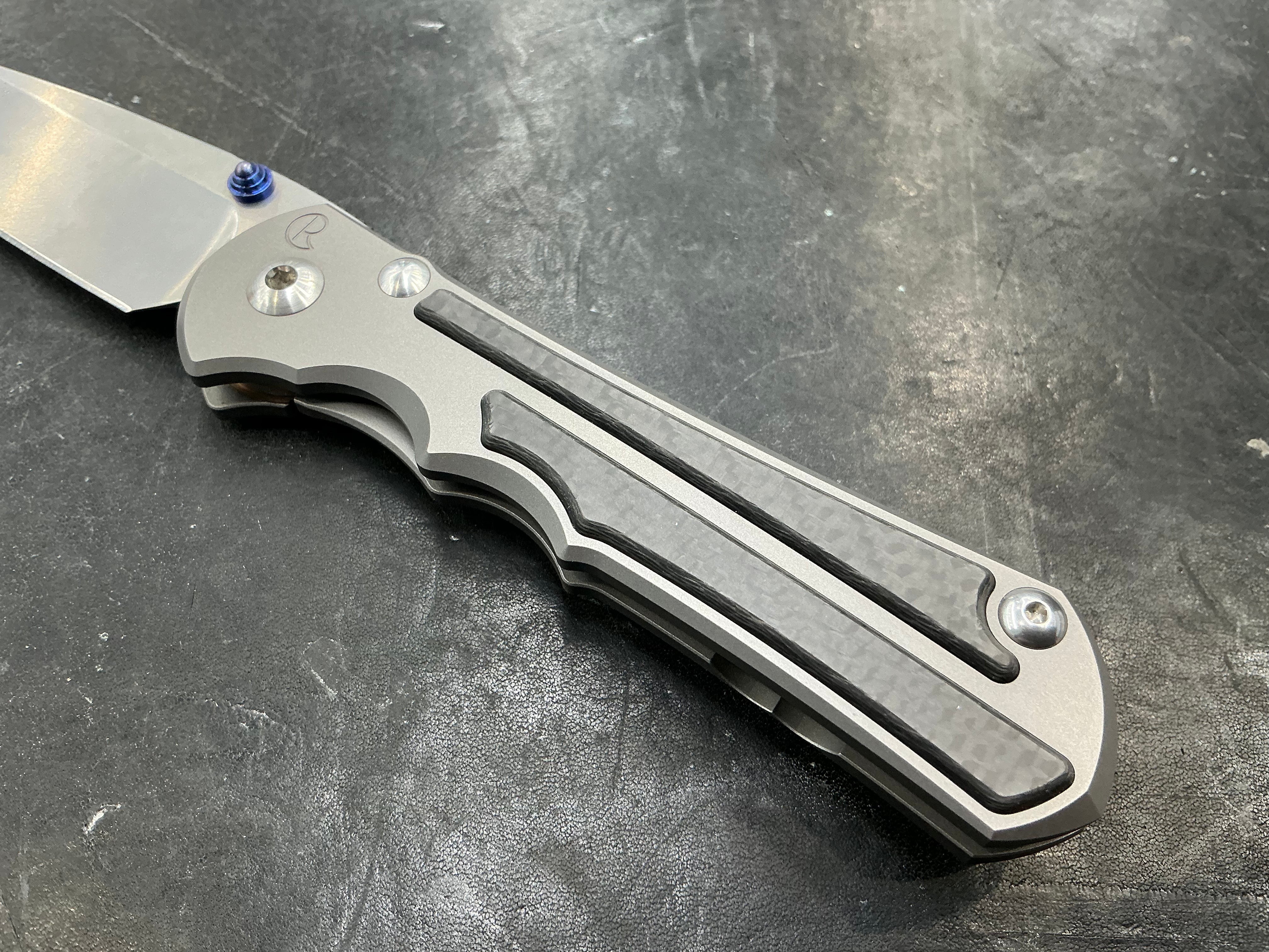 Chris Reeve Knives Large Inkosi Knife Carbon Fiber Inlays (3.5" Stonewash)