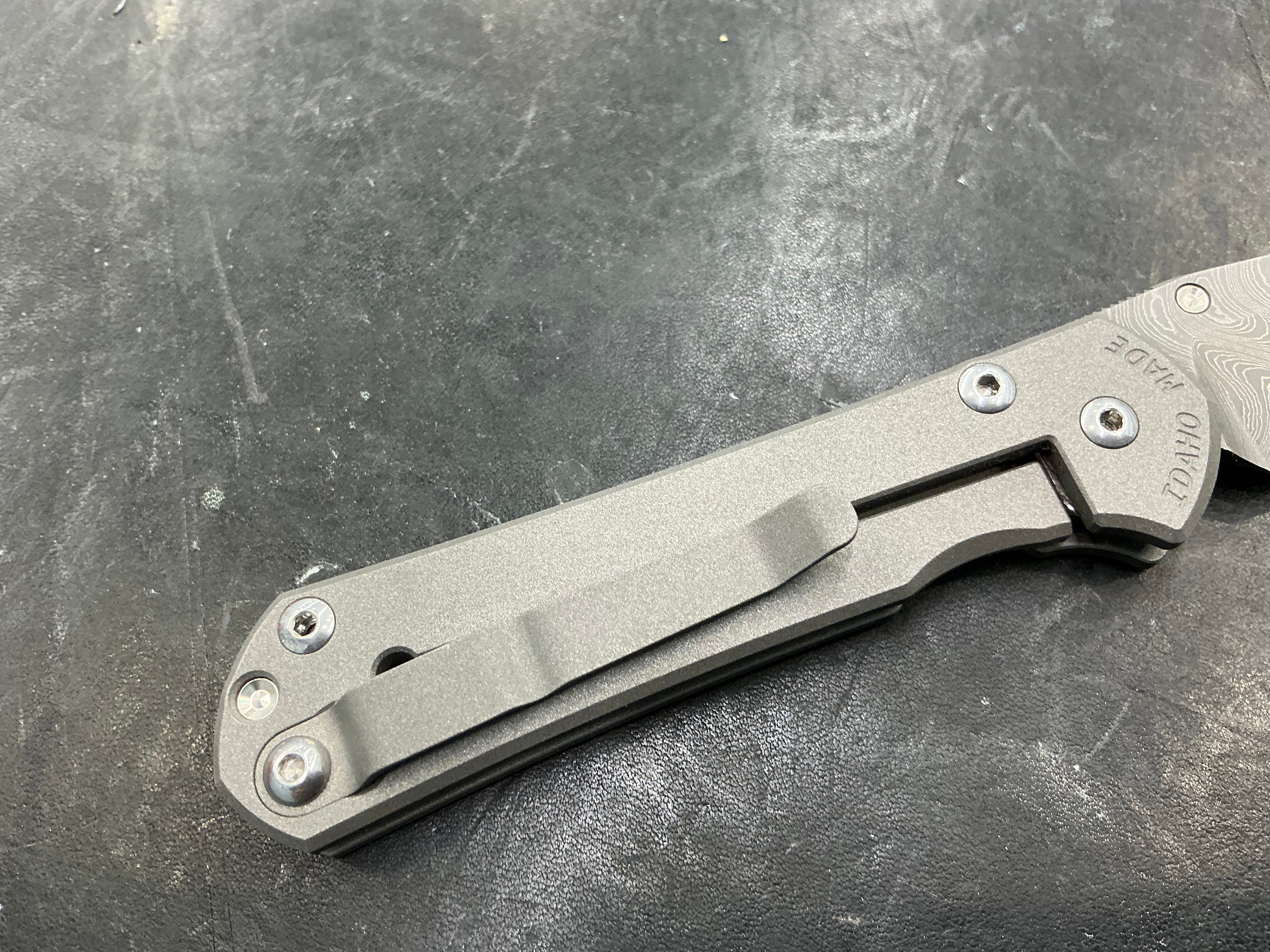 Chris Reeve Small Sebenza 31 Drop Point  Boomerang Damascus Blade With Unique Designed  Handles