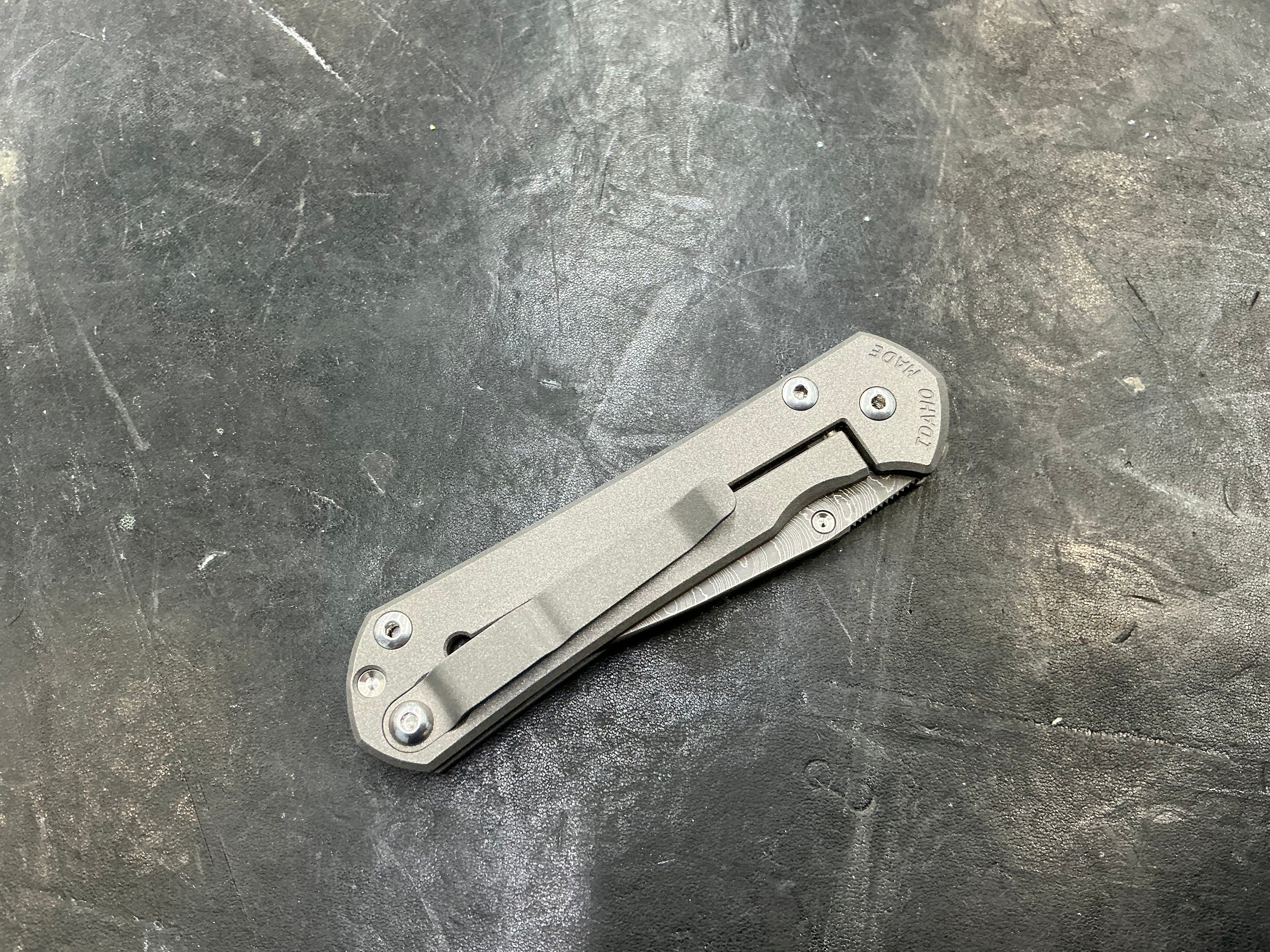 Chris Reeve Small Sebenza 31 Drop Point  Boomerang Damascus Blade With Unique Designed  Handles