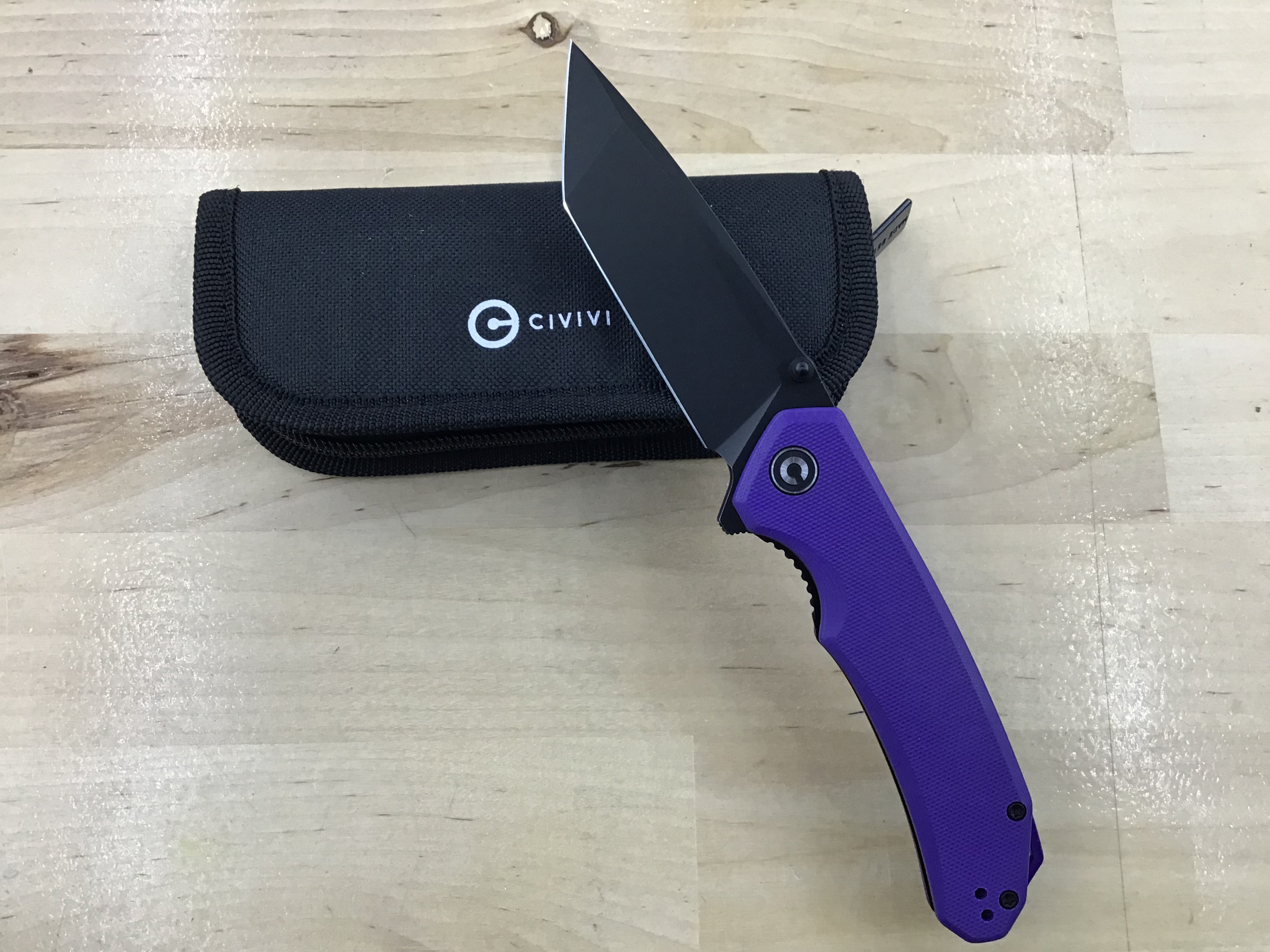 CIVIVI Brazen Purple G10 Black Tanto D2 Blade