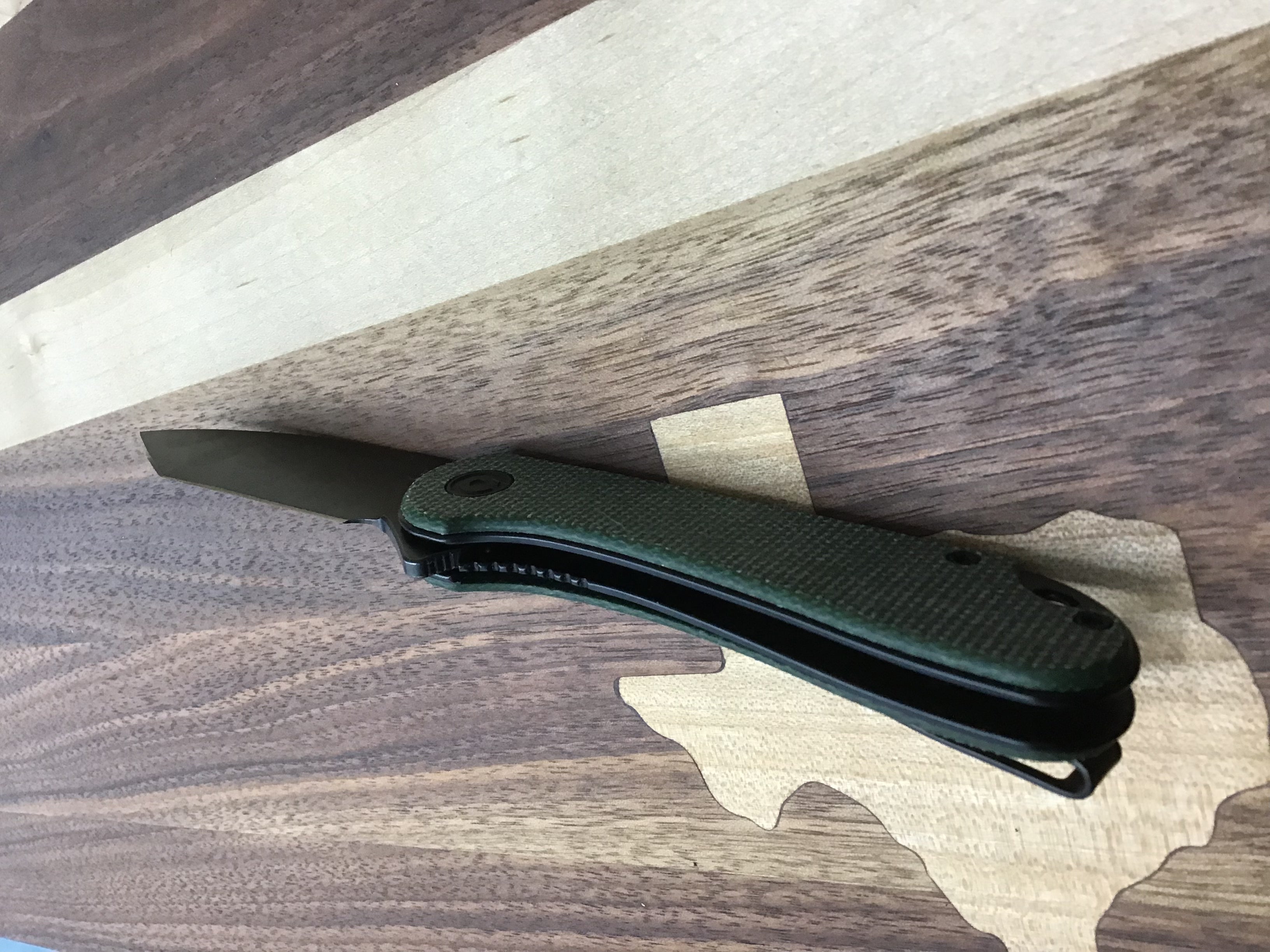 CIVIVI Elementum Micarta verde oscuro Tanto negro Hoja negra