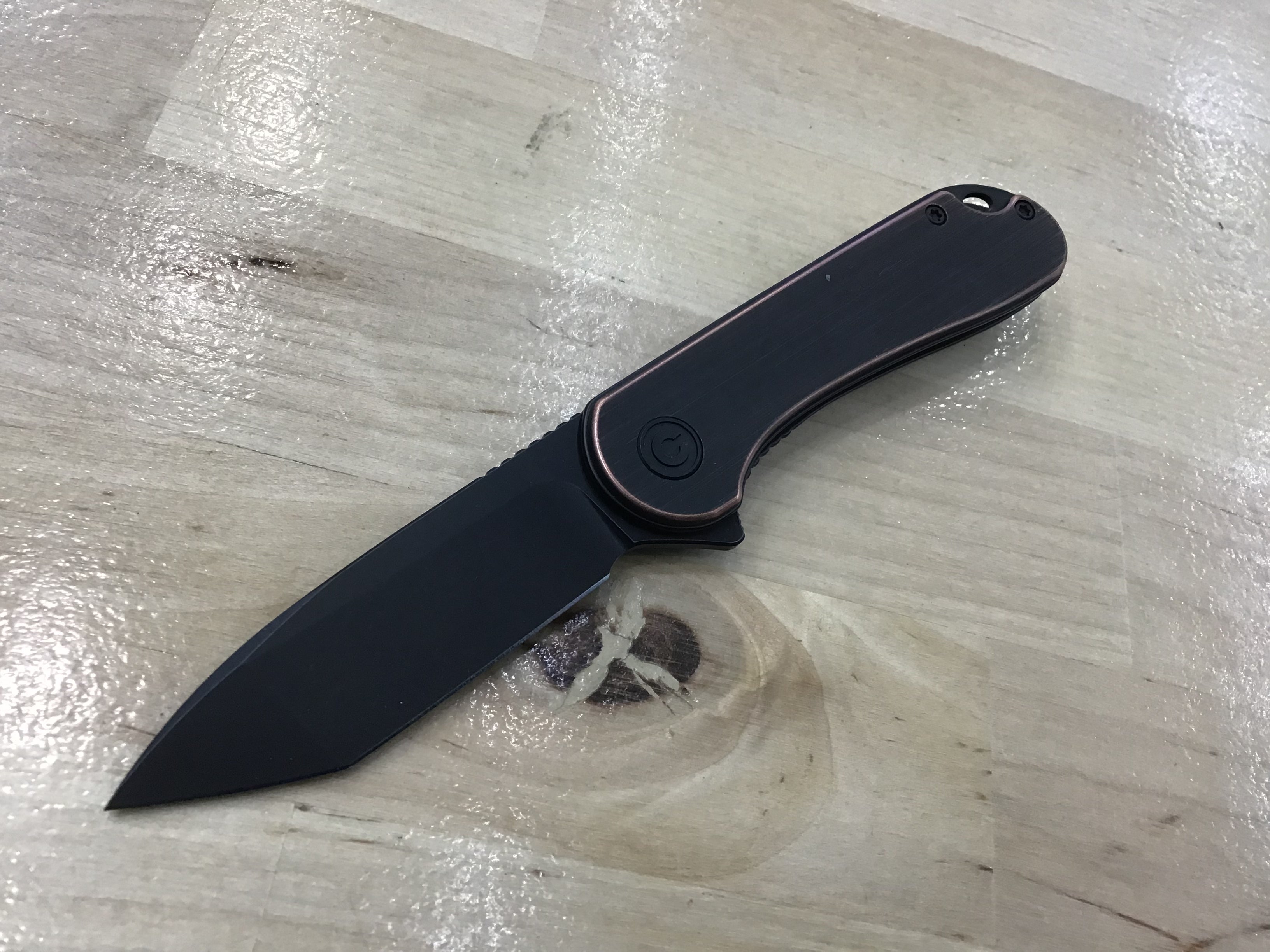CIVIVI Elementum Flipper Knife Copper Handle (2.96" D2 Blade) C907T-B