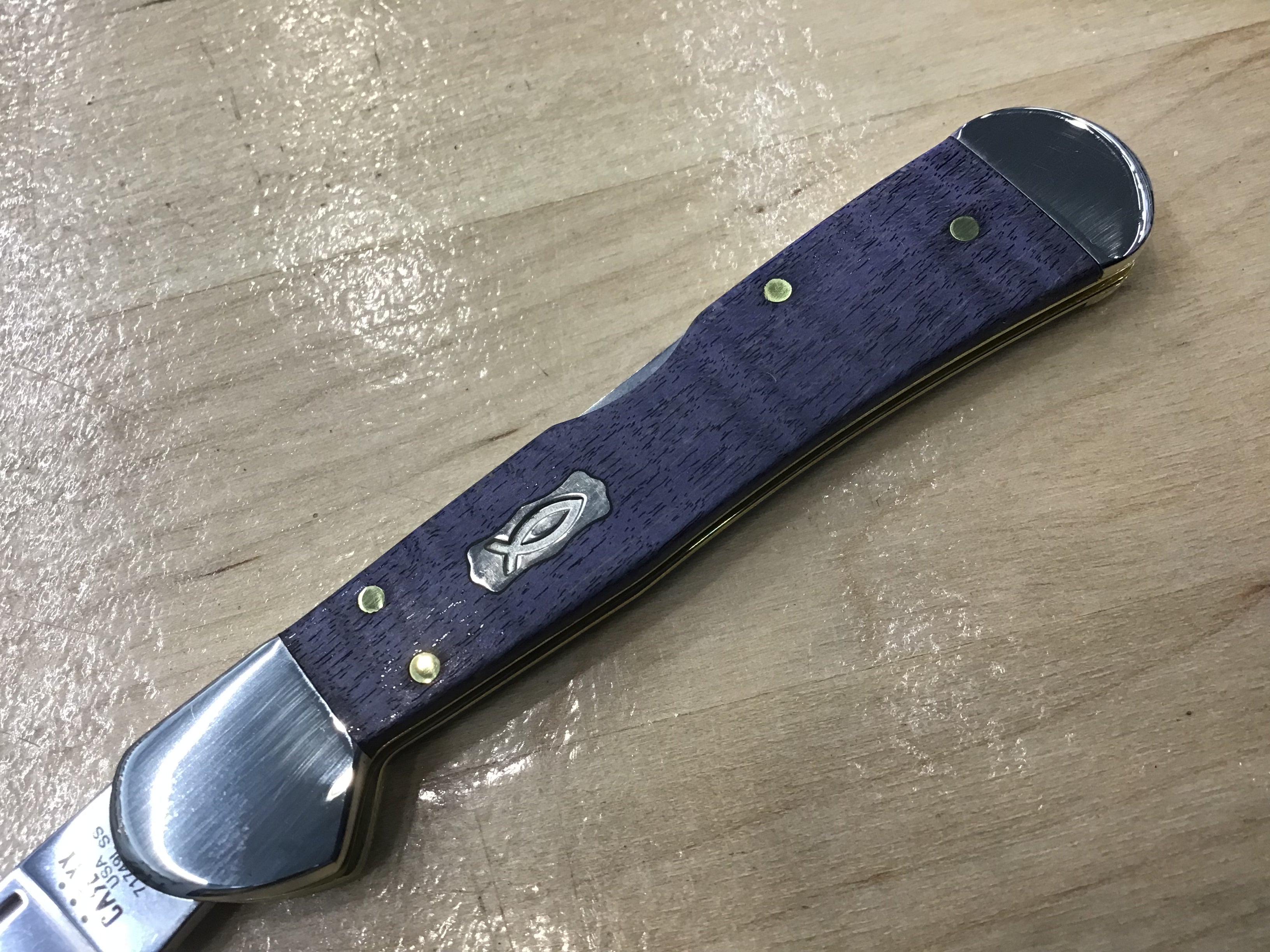 Mini CopperLock Purple Curly Maple Tru-Sharp Stainless Steel 80545