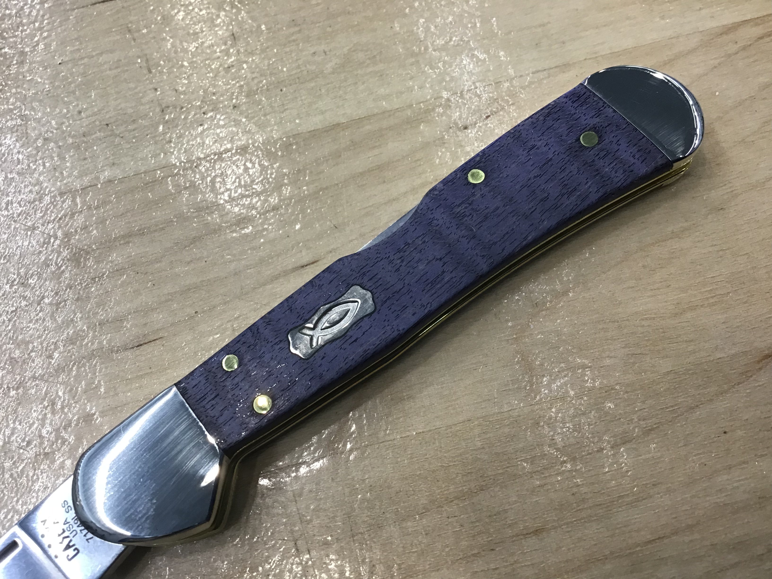 Mini CopperLock Purple Curly Maple Tru-Sharp Stainless Steel 80545