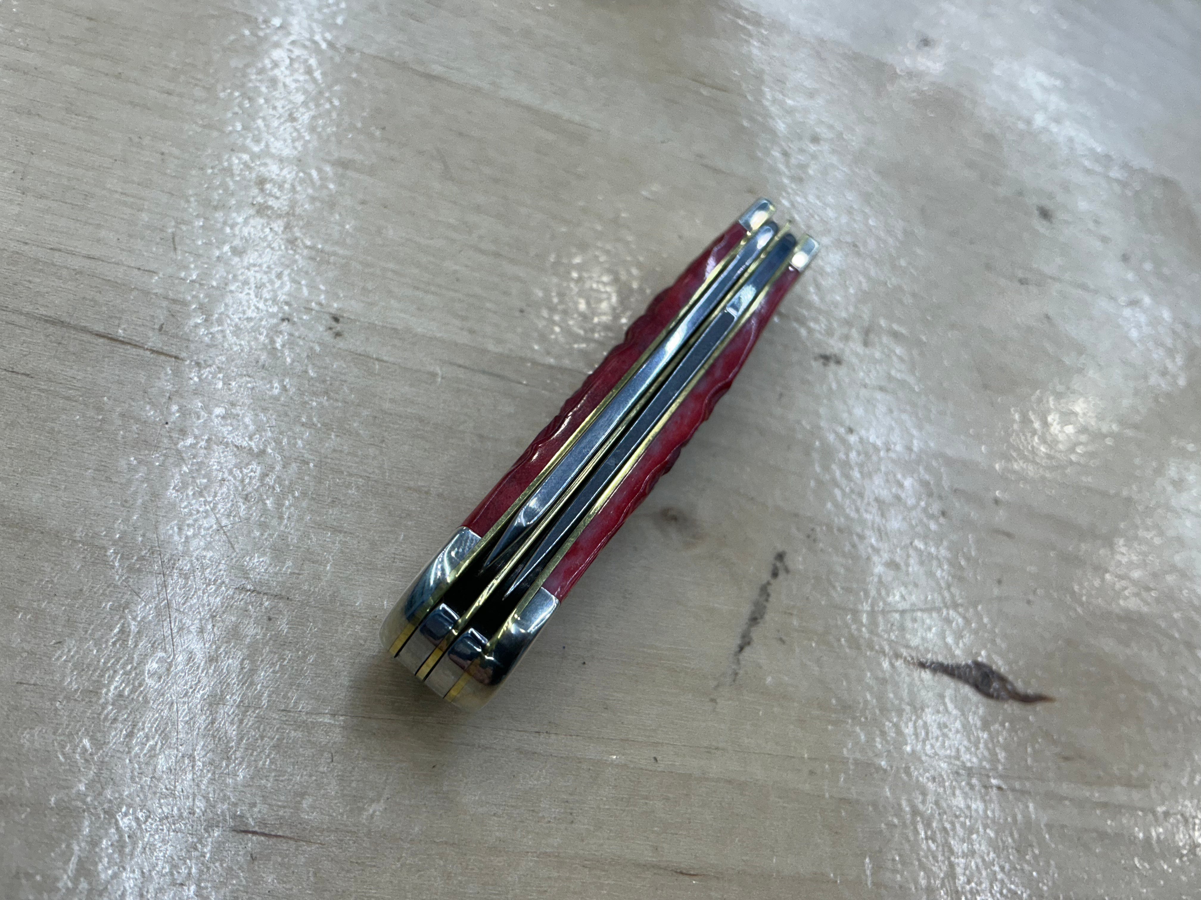 Case Mini Trapper Dark Red Bone - Carbon Steel - 31952