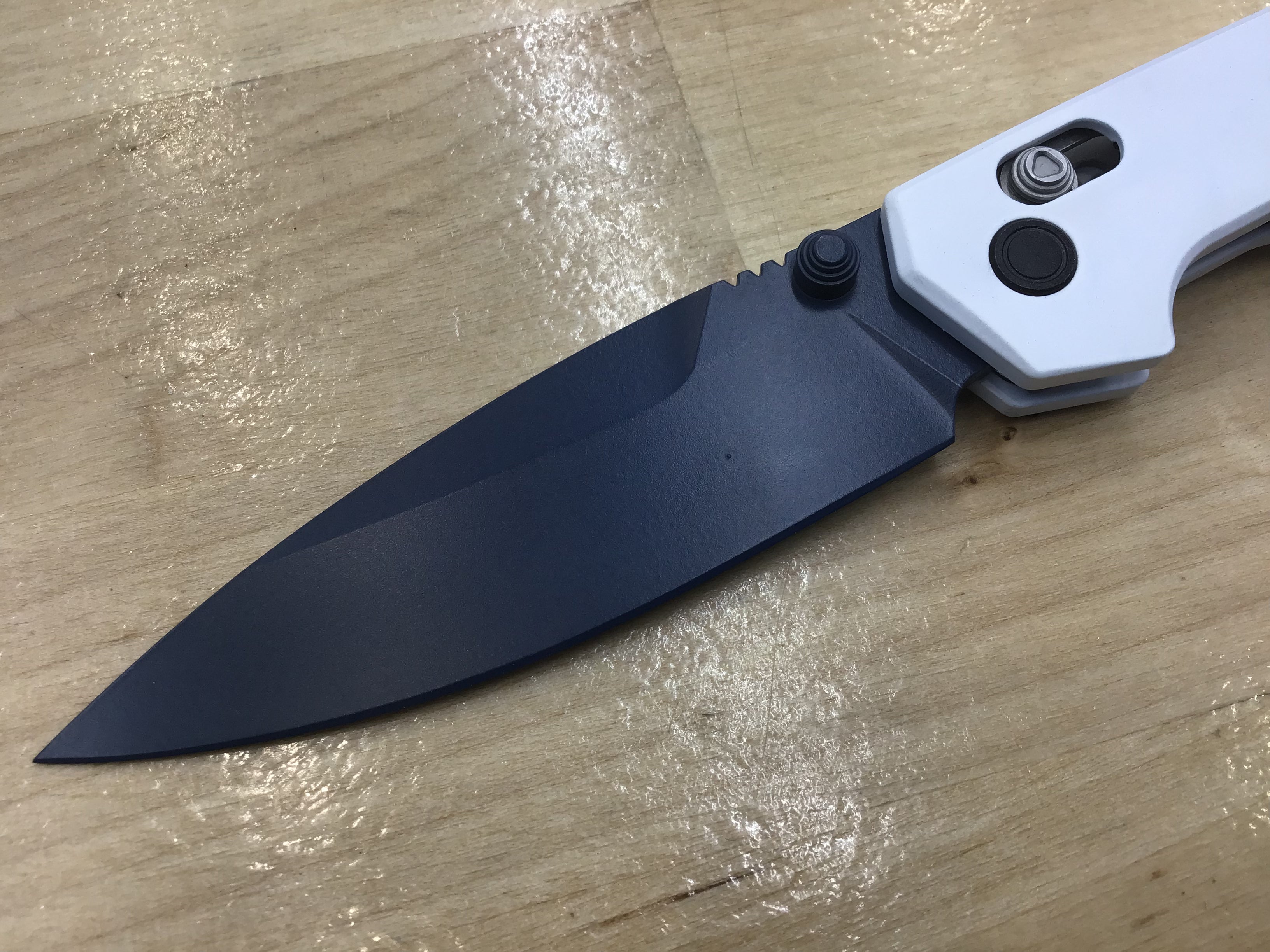 Custom Kershaw Iridium Astros 1990’s Theme D2 Blade Blue Cerakote White Cerakoted Aluminum Handle