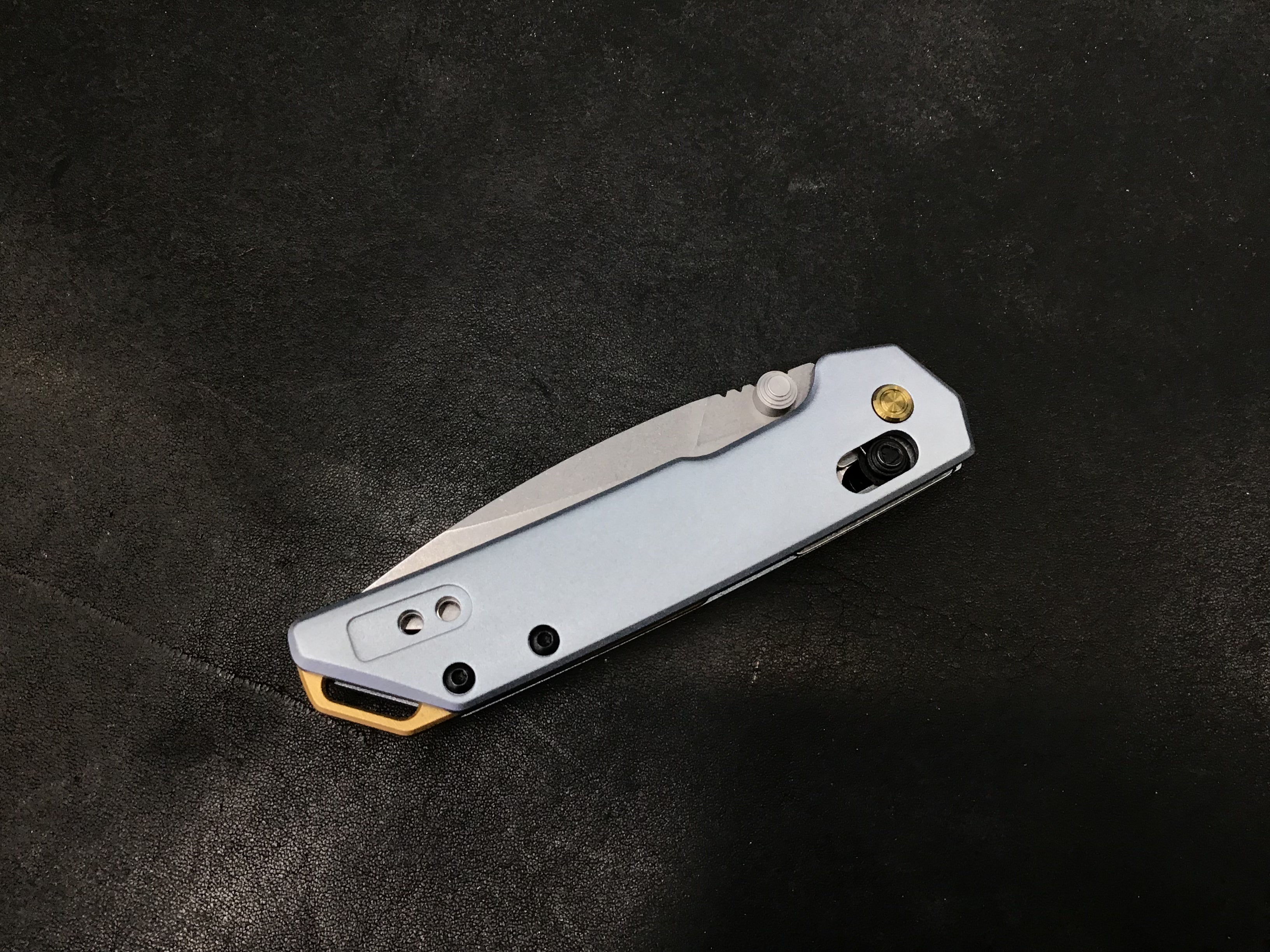 Navaja Kershaw Mini Iridium DuraLock de aluminio anodizado azul hielo