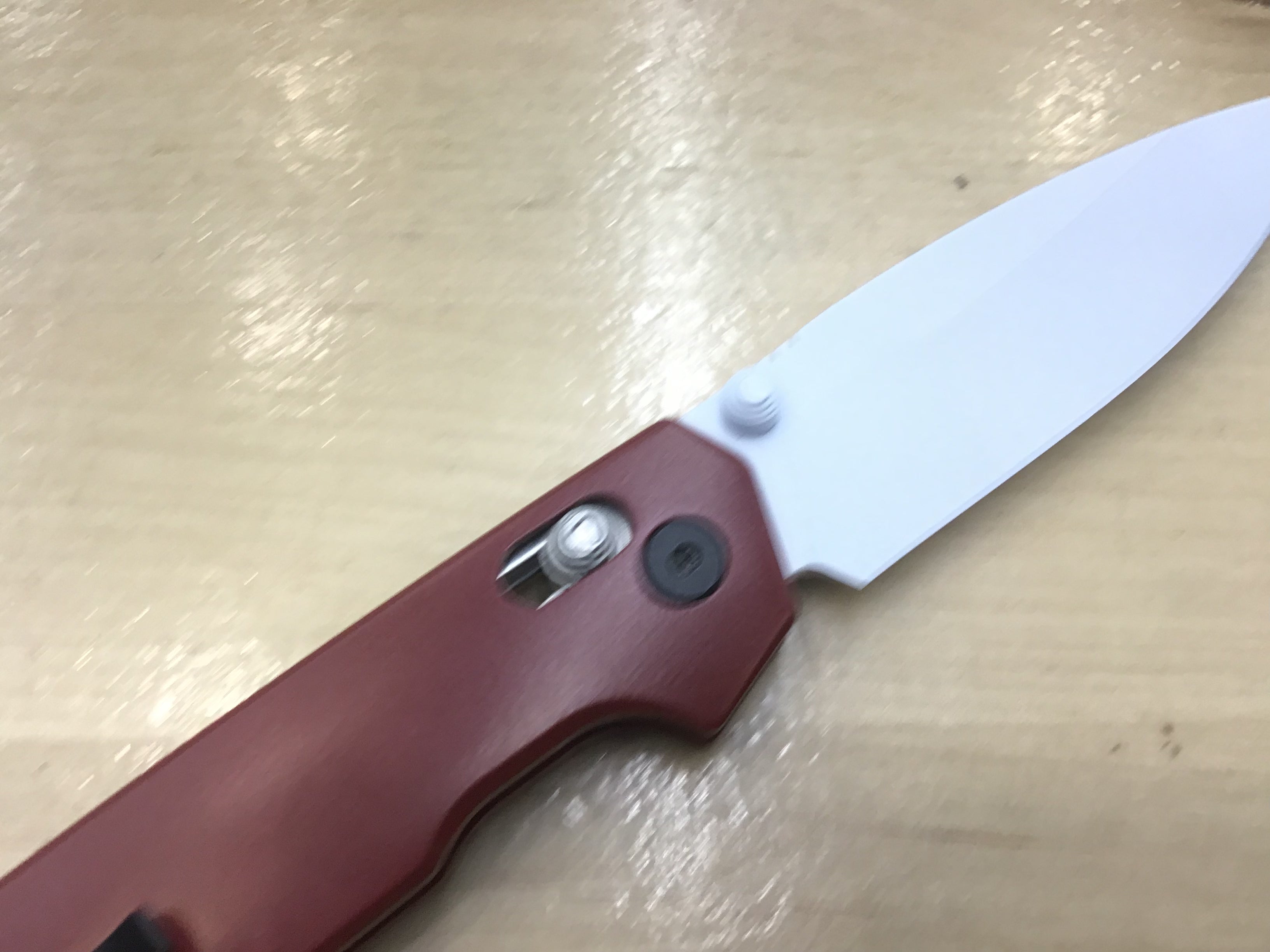 Custom Kershaw Iridium Astros 2000’s Theme D2 Blade White Cerakote Burgundy Cerakoted Aluminum Handle