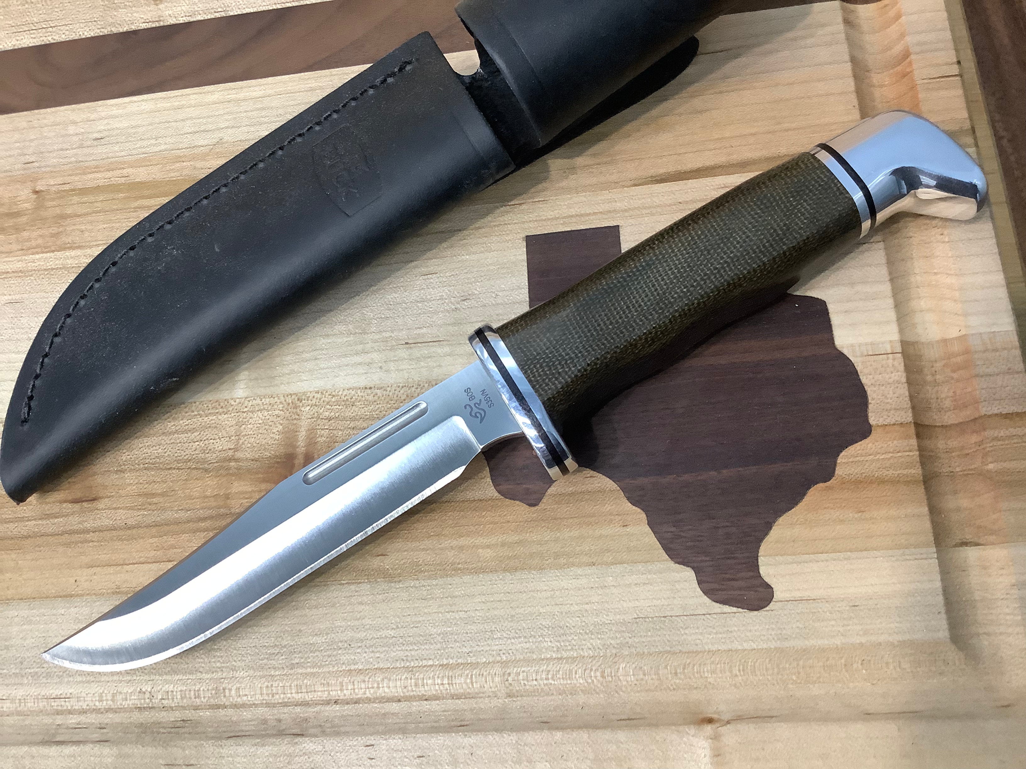 Buck 117 Brahama PRO Fixed Blade Knife CPM S35VN Green Micarta