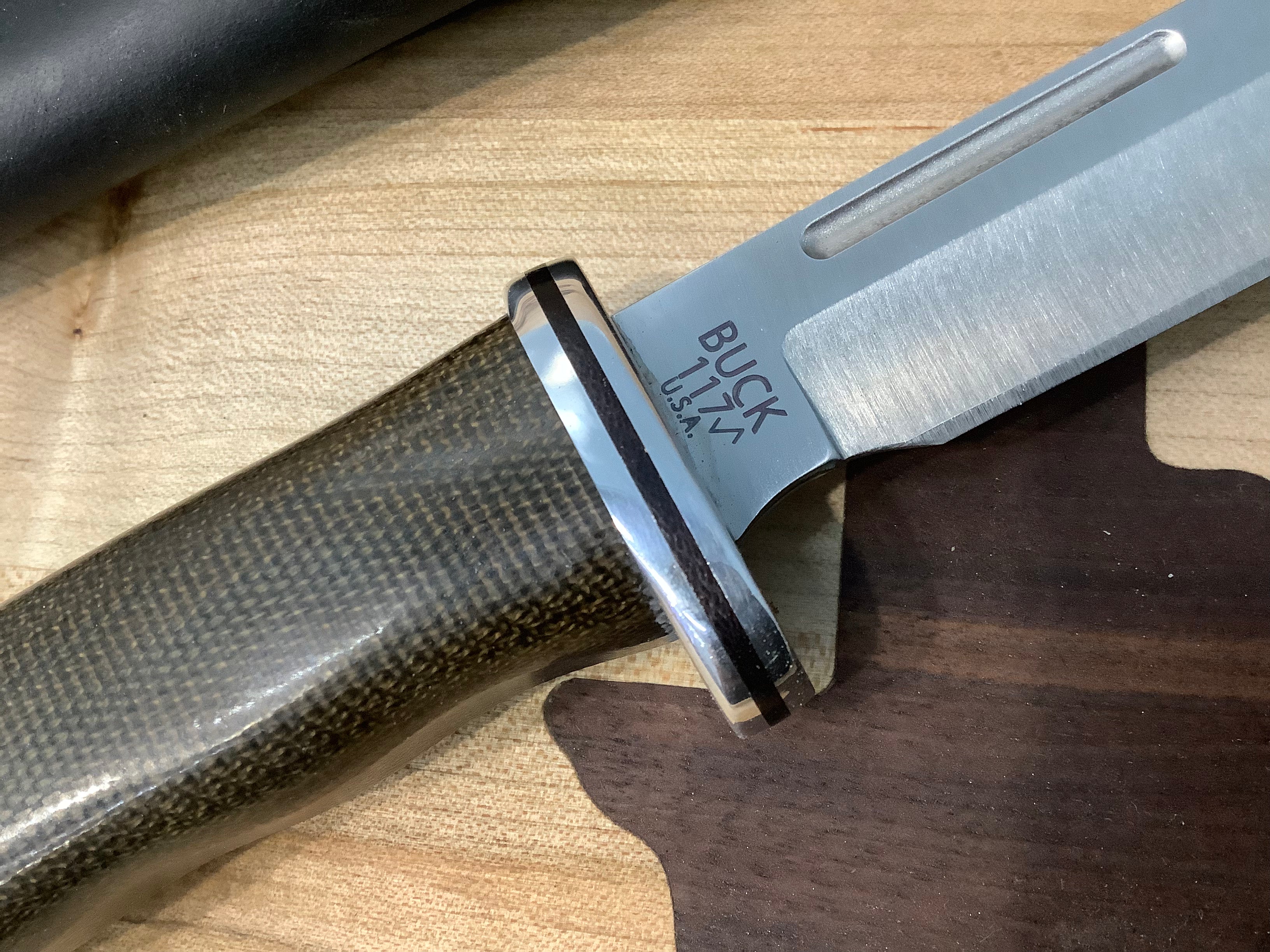 Buck 117 Brahama PRO Fixed Blade Knife CPM S35VN Green Micarta