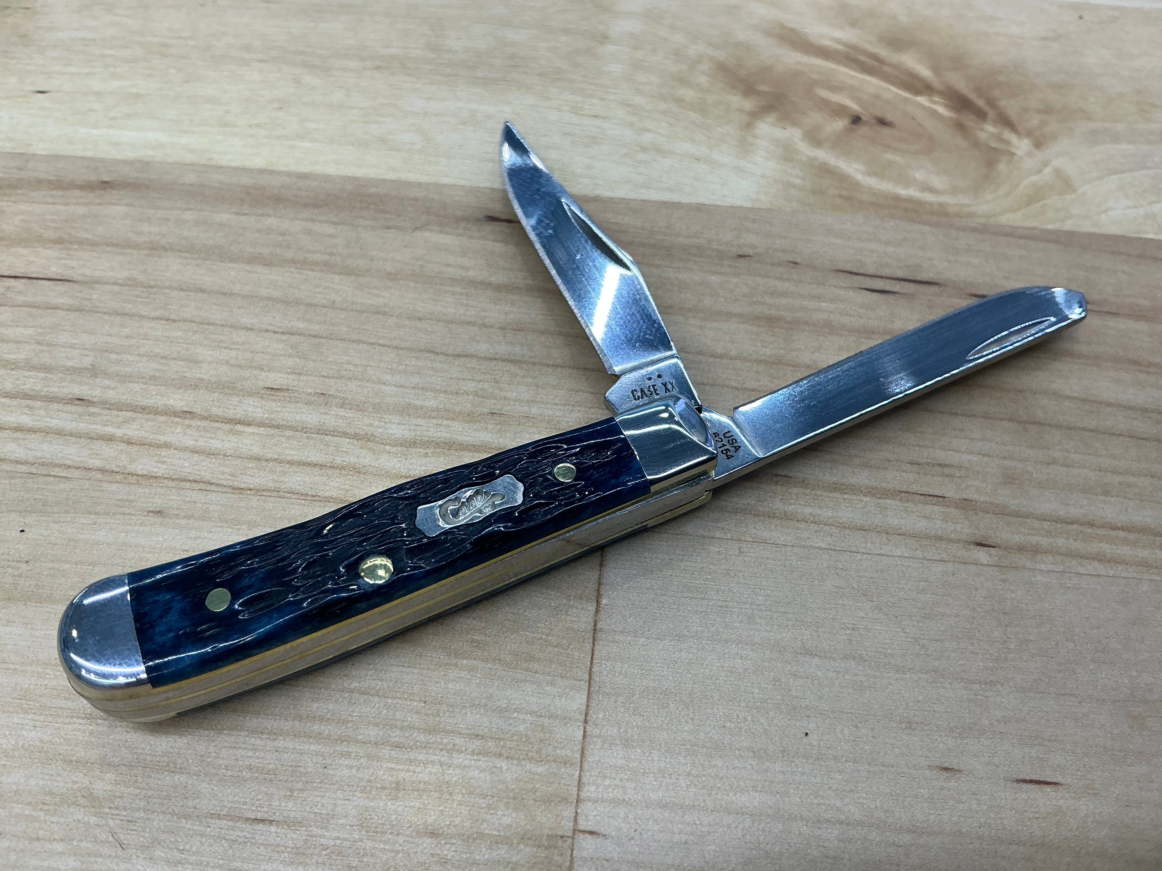 Peach Seed Jig Pocket Worn® Mediterranean Blue Bone Tiny Trapper - 51862