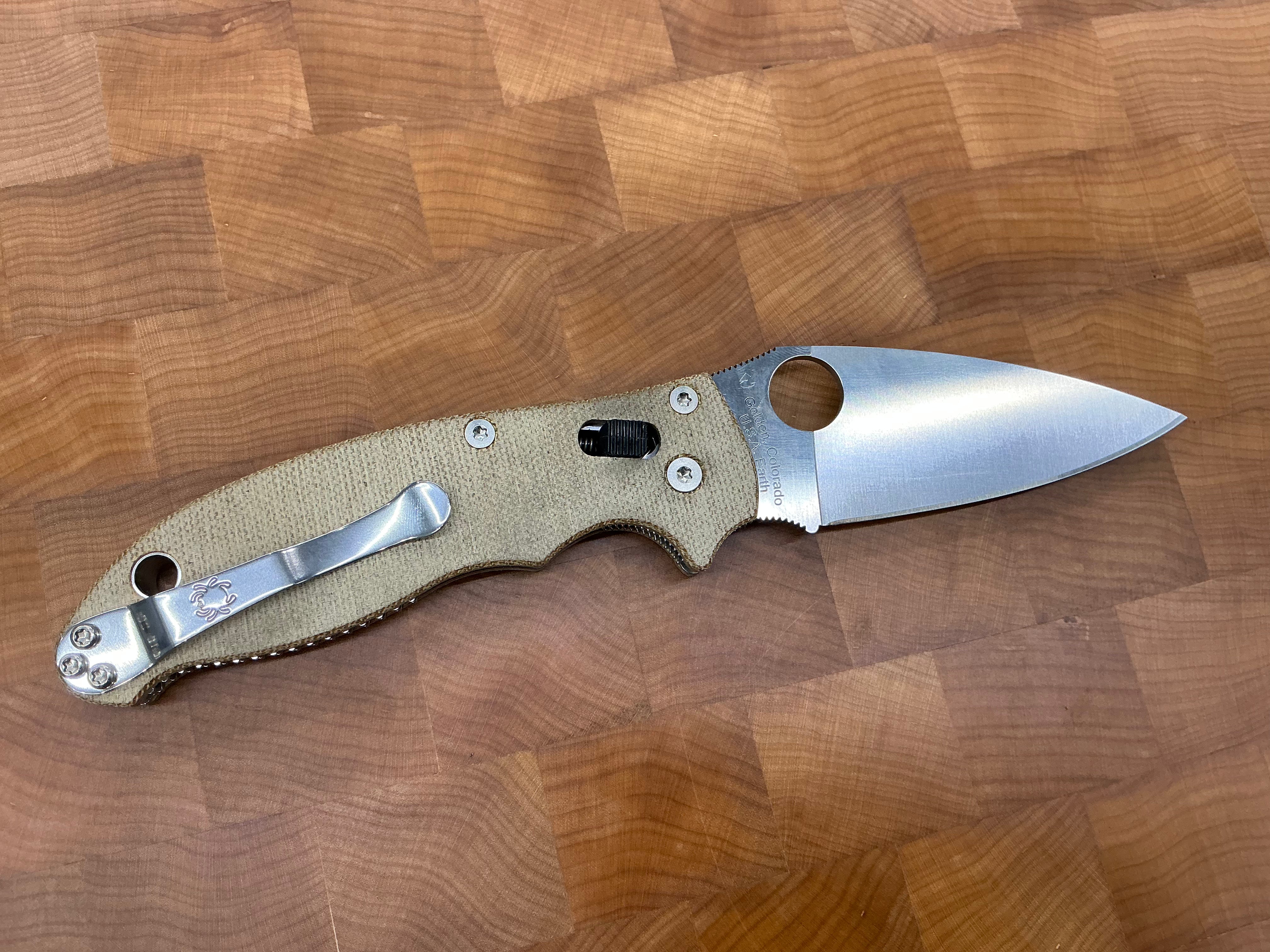 Spyderco Manix 2 Ball Bearing Lock Knife Brown Micarta (3.4" Satin CRU-WEAR)