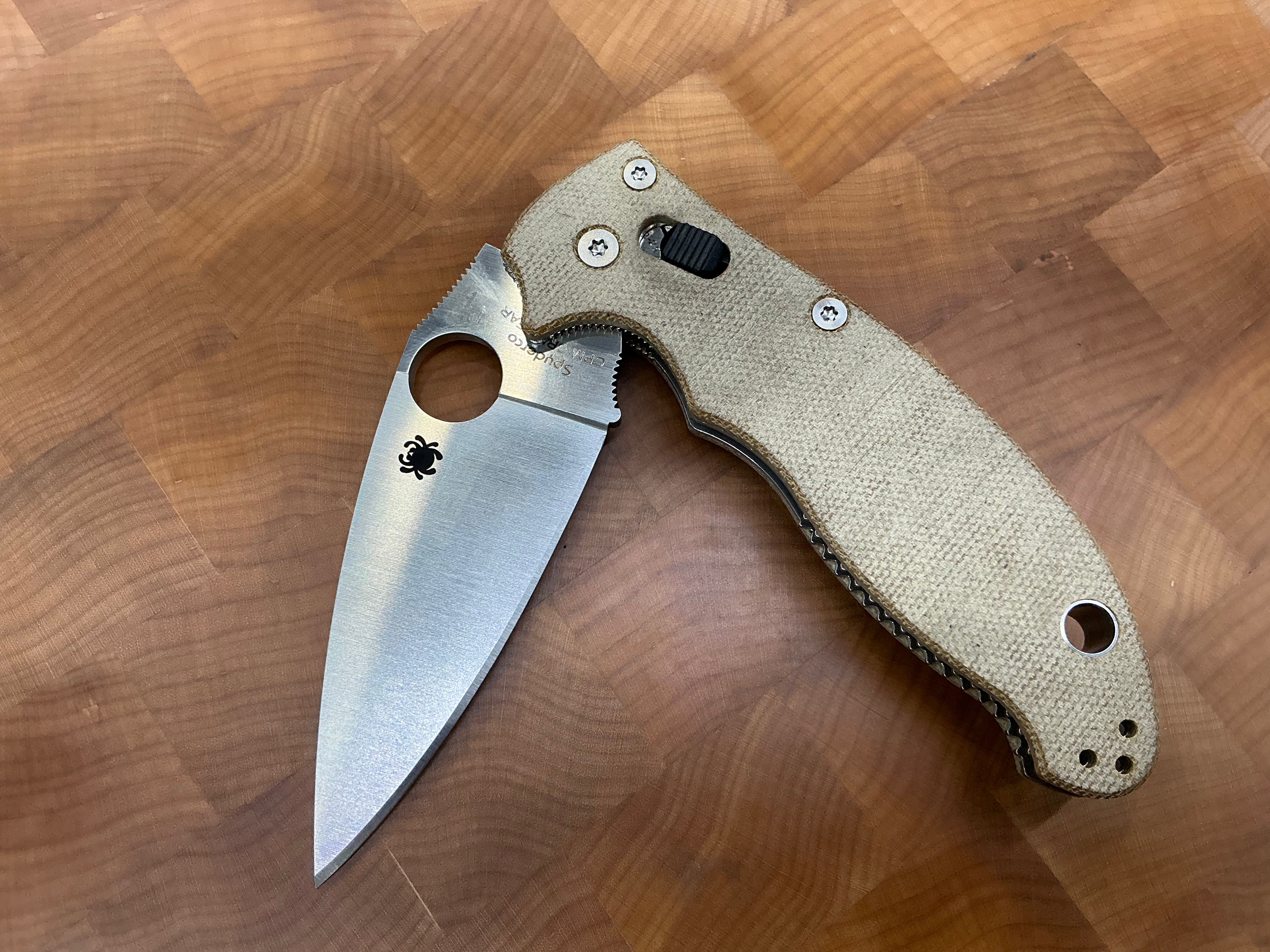 Spyderco Manix 2 Ball Bearing Lock Knife Brown Micarta (3.4" Satin CRU-WEAR)