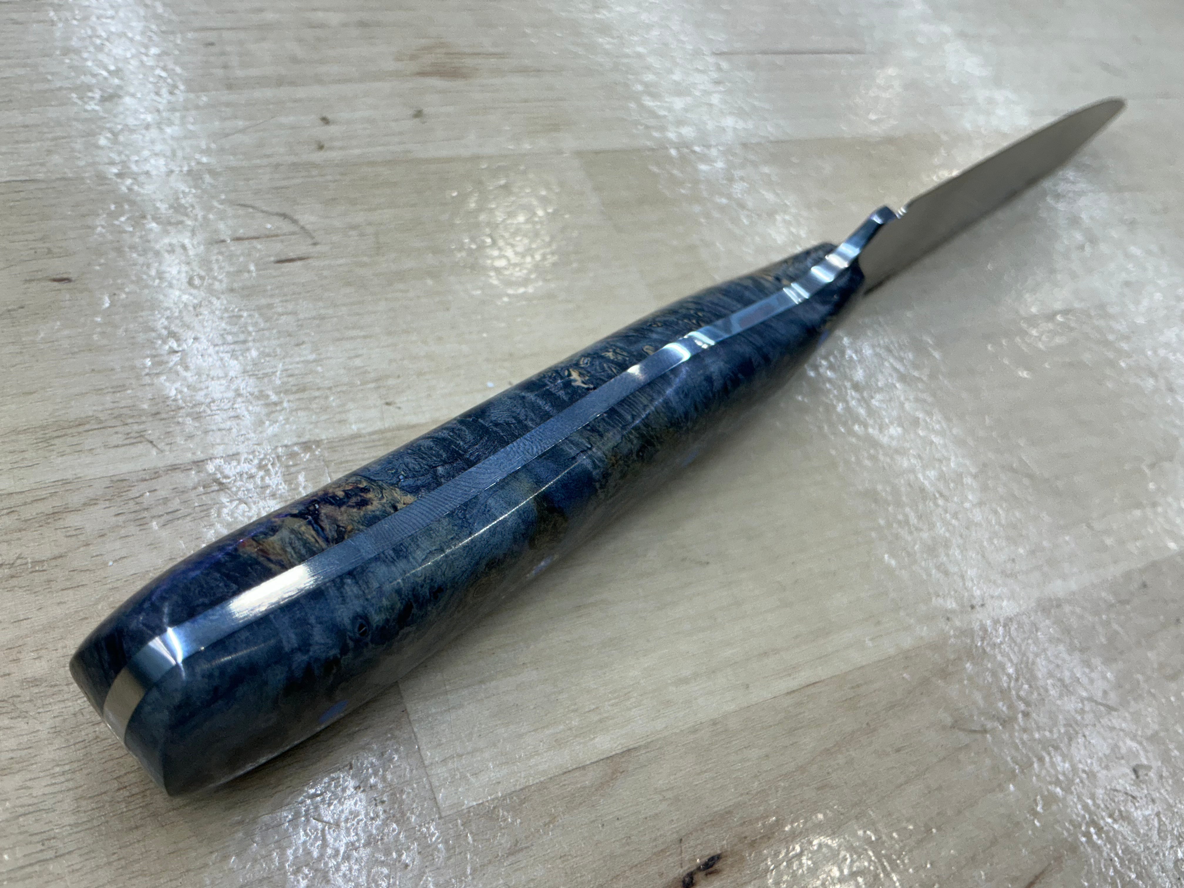 OG Lady’s Paring Knife - CPM154 - Blue Redwood Burl Wood Handle
