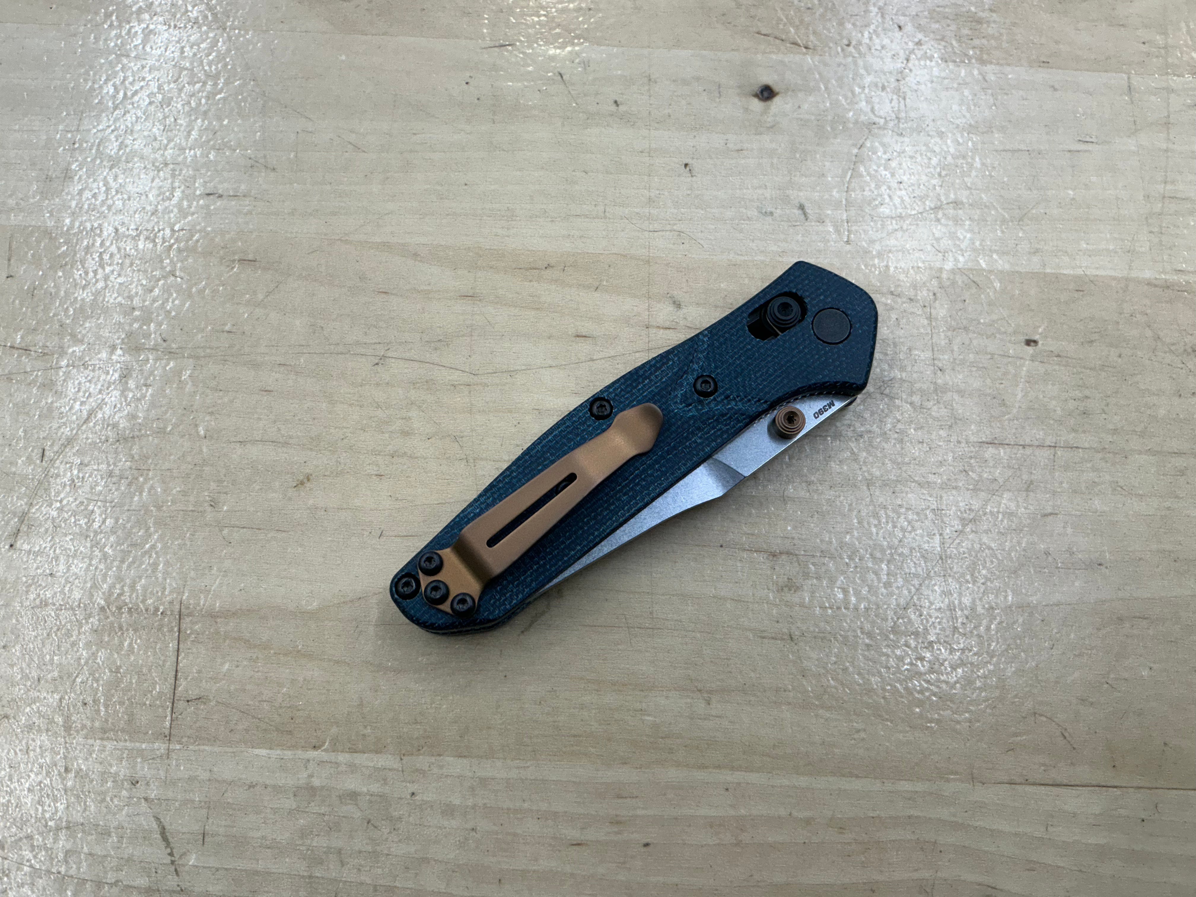 Benchmade Mini Osborne AXIS Lock Knife Denim Micarta