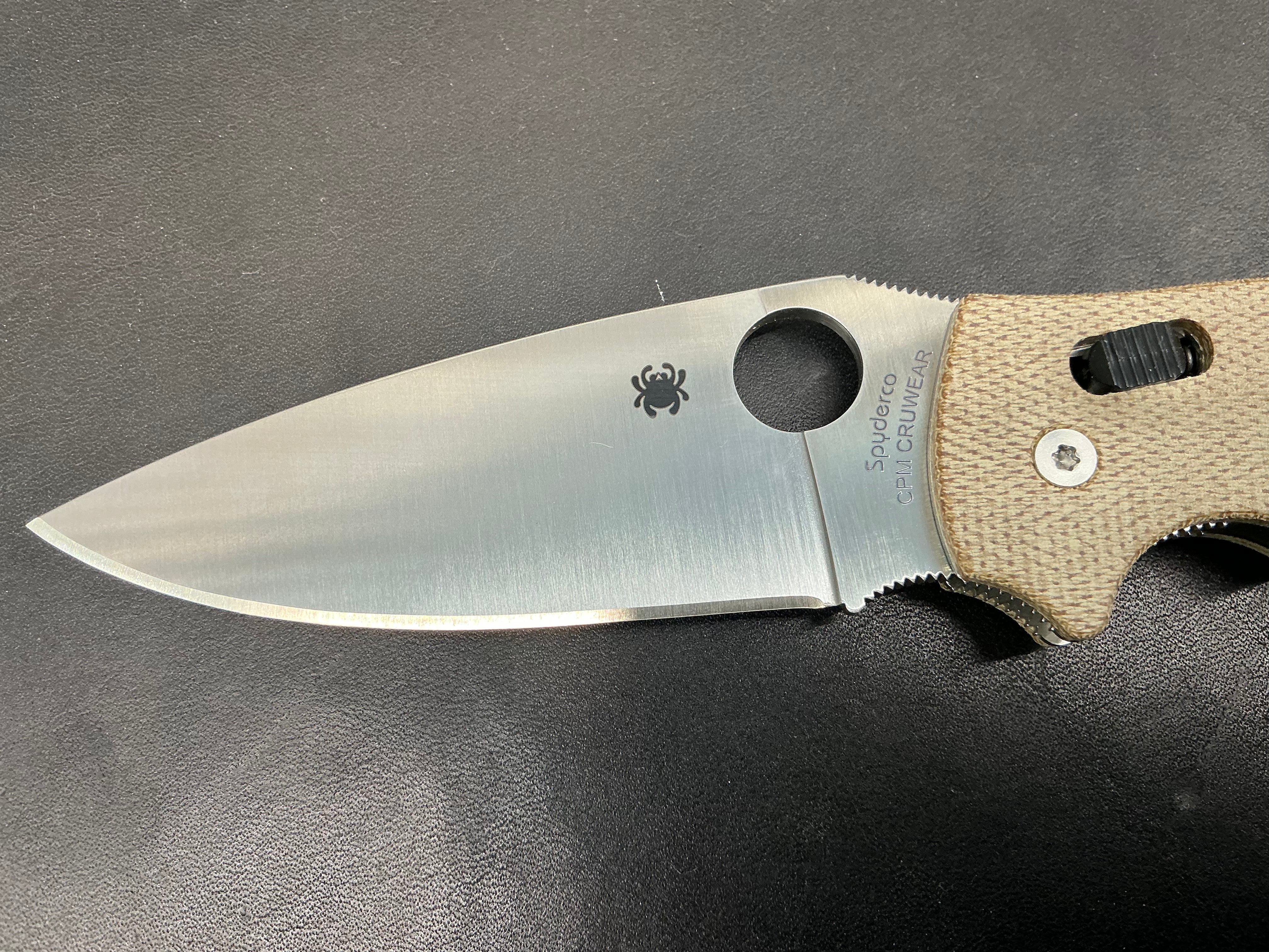 Spyderco Manix 2 XL Brown Canvas Micarta (3.85" Satin CRU-WEAR) C95MPCW2