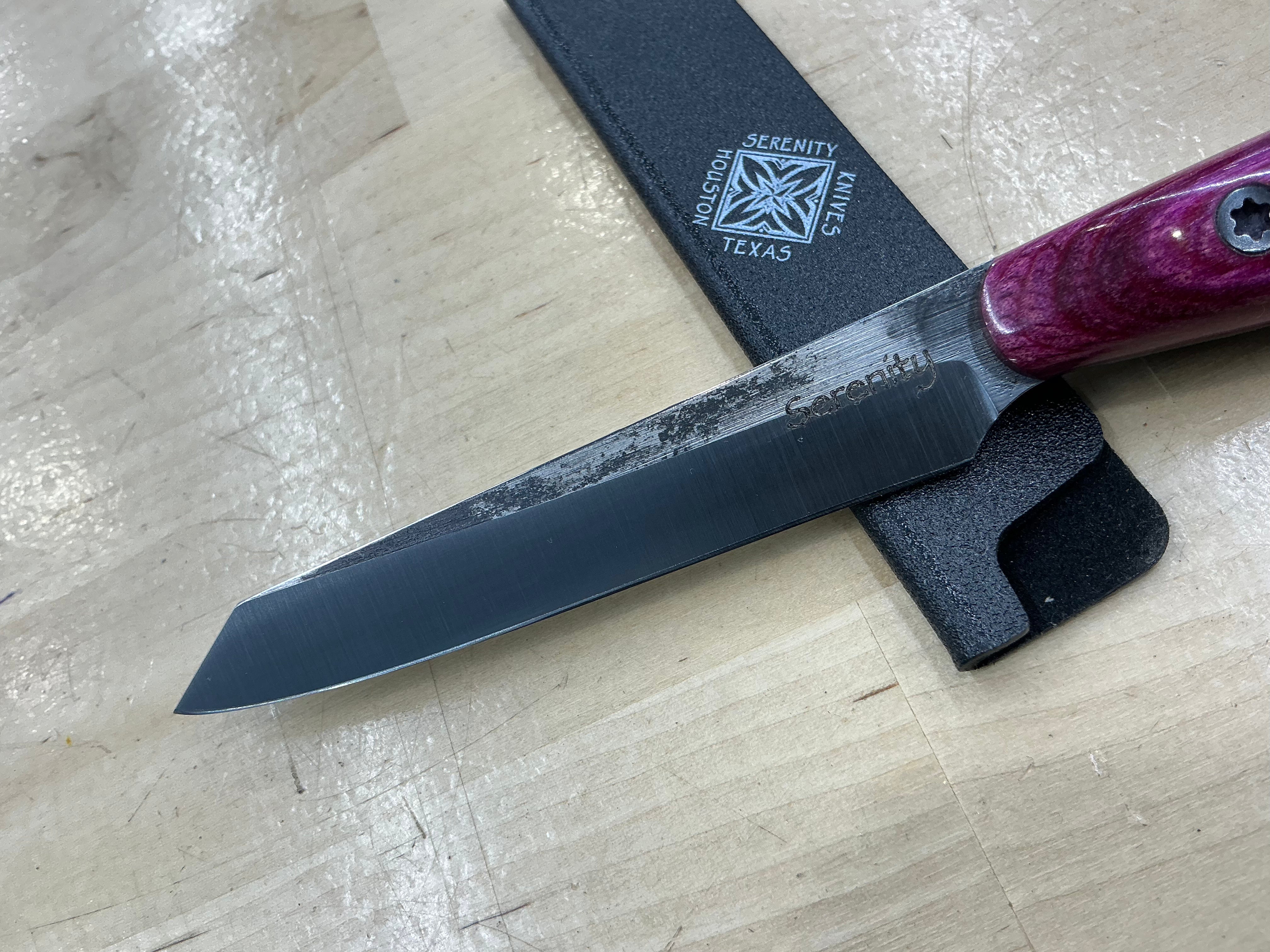 Fuschsia Short Paring Knife - CPM154 - Liberty Wood Handle