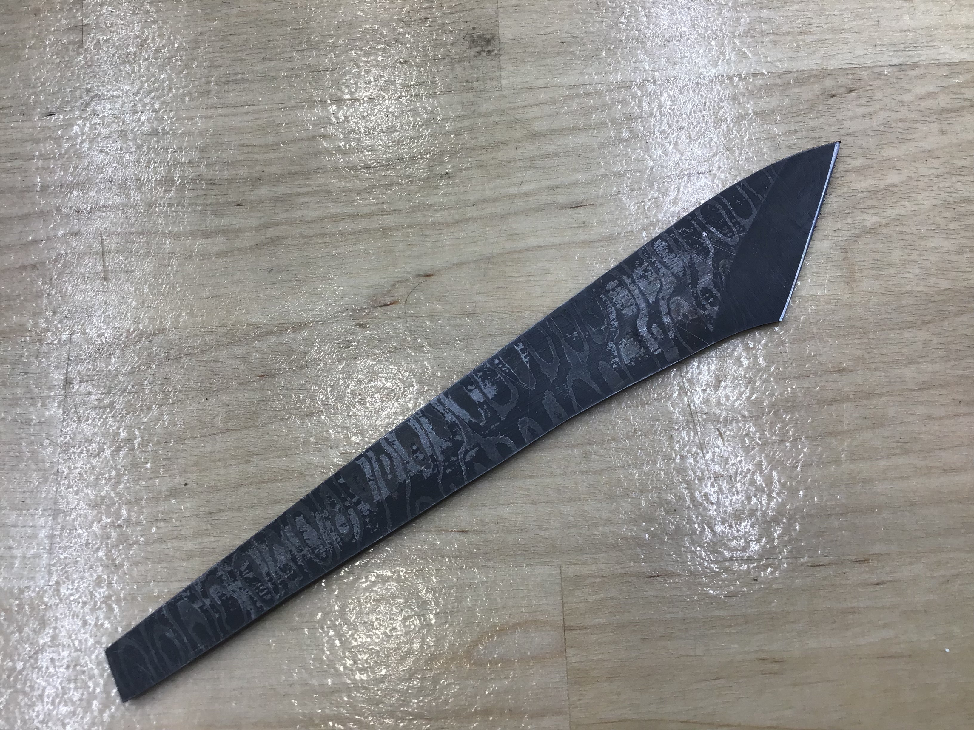 Kiridashi - Long 2 Hitachi White #1 San Mai Damascus