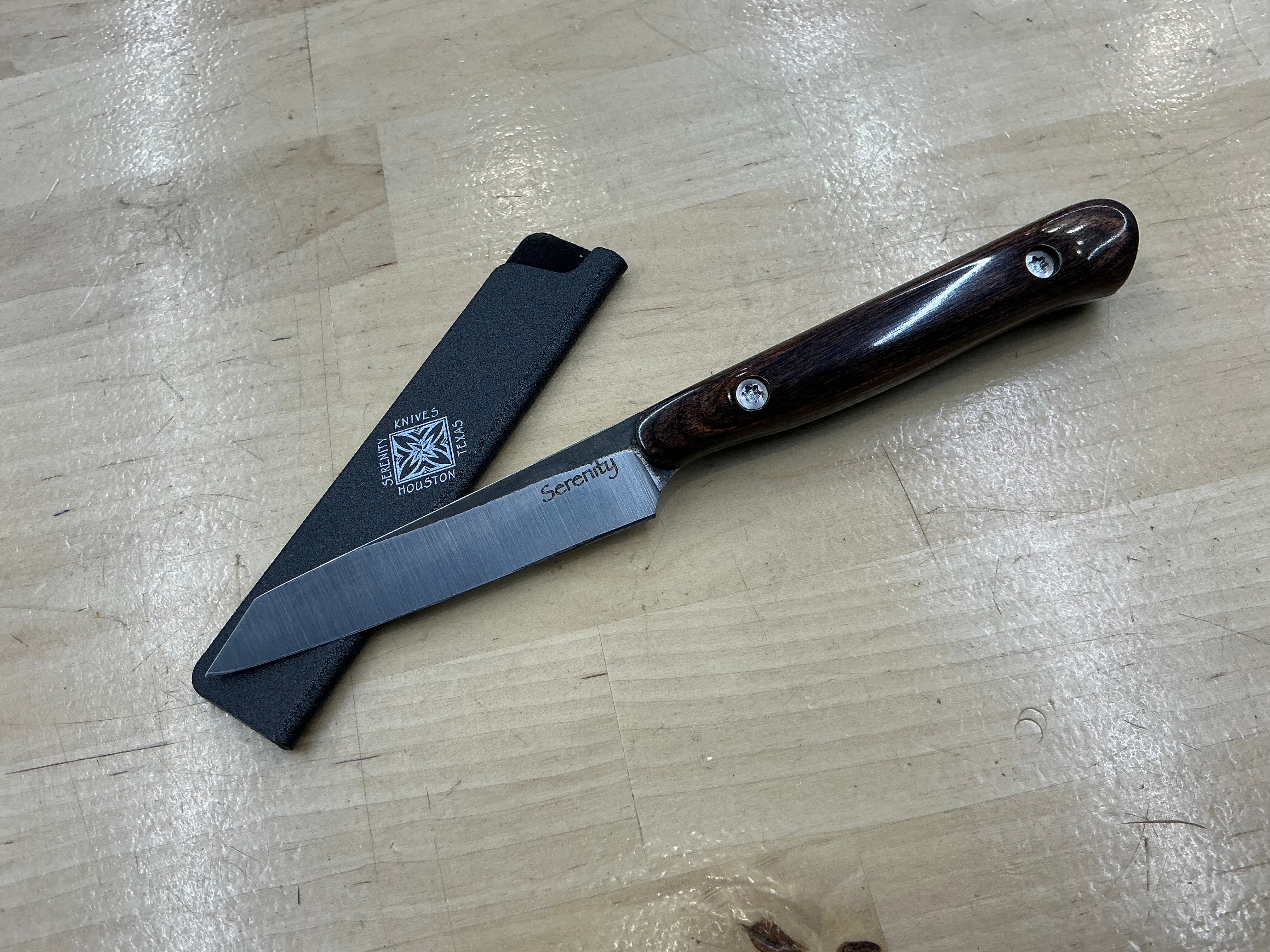 Short Walnut Paring Knife - CPM154 - Liberty Wood Handle