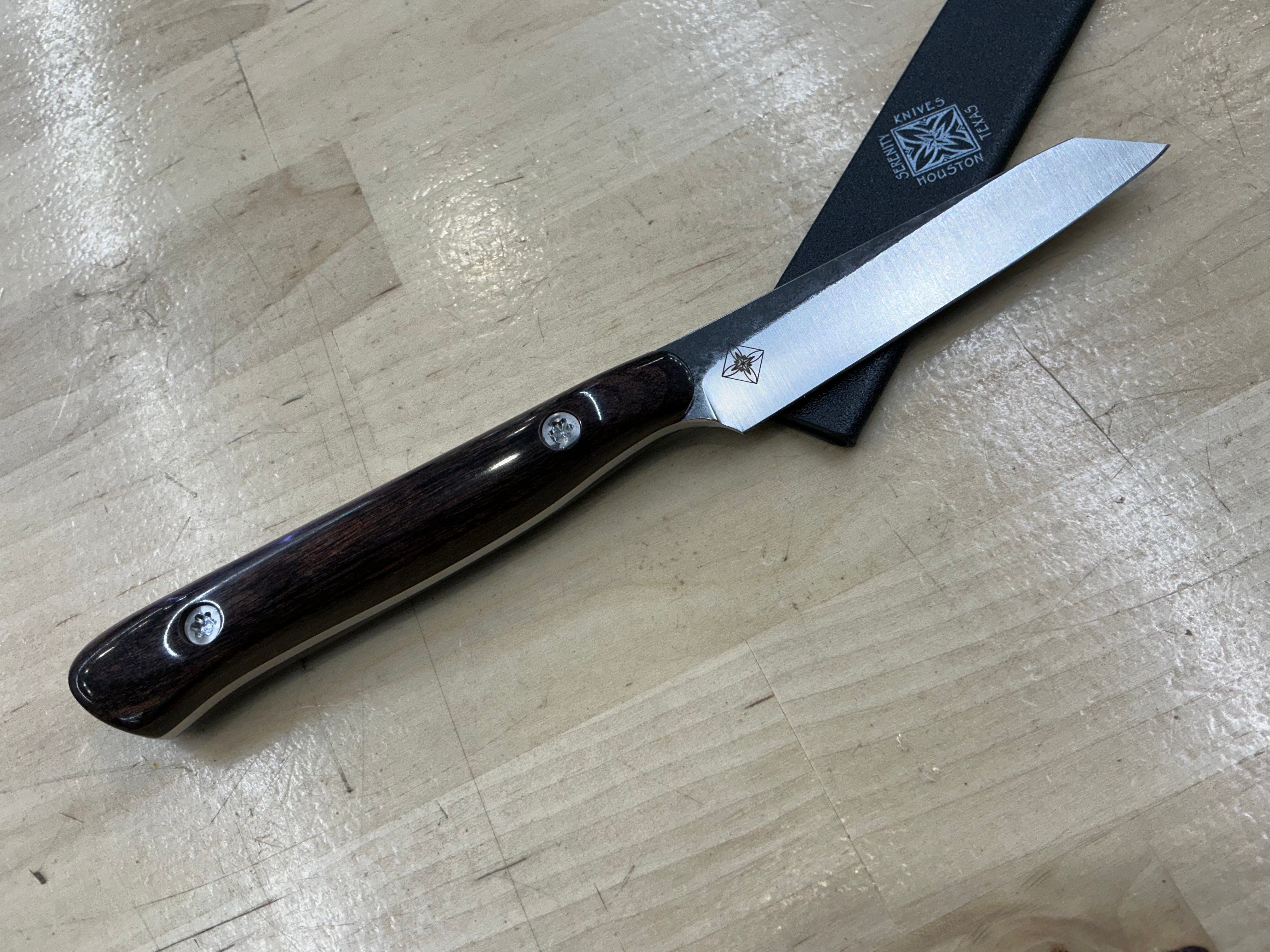 Short Walnut Paring Knife - CPM154 - Liberty Wood Handle