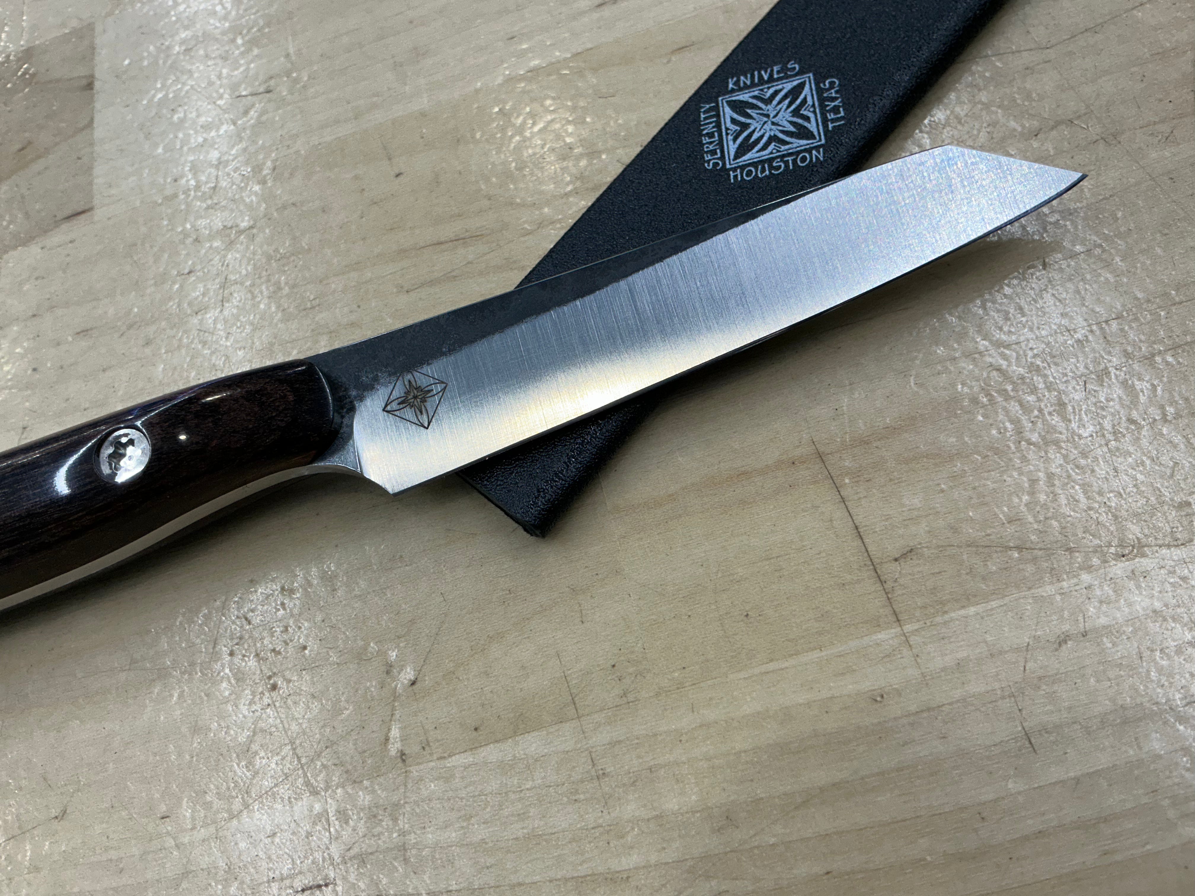 Short Walnut Paring Knife - CPM154 - Liberty Wood Handle