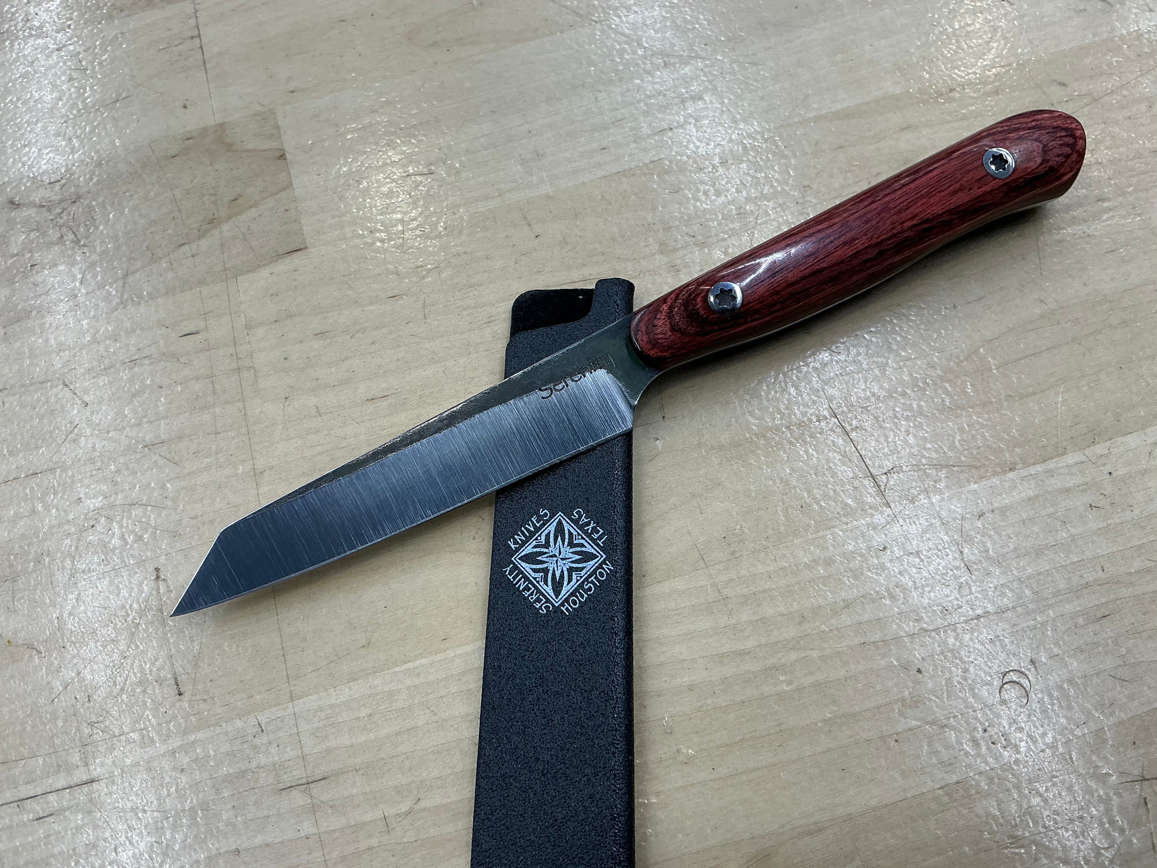 Rosewood Short Paring Knife - CPM154 - Liberty Wood Handle