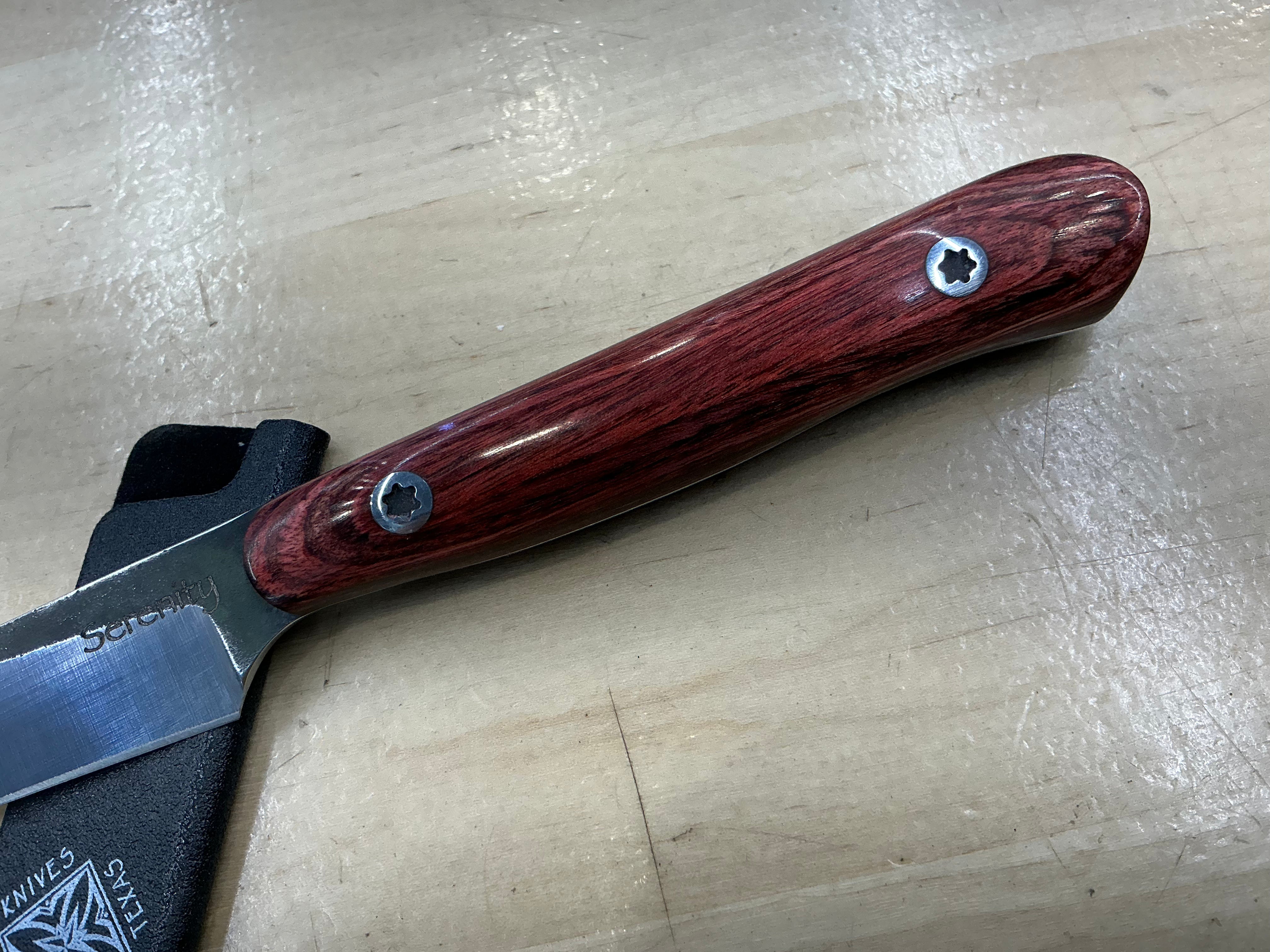 Rosewood Short Paring Knife - CPM154 - Liberty Wood Handle