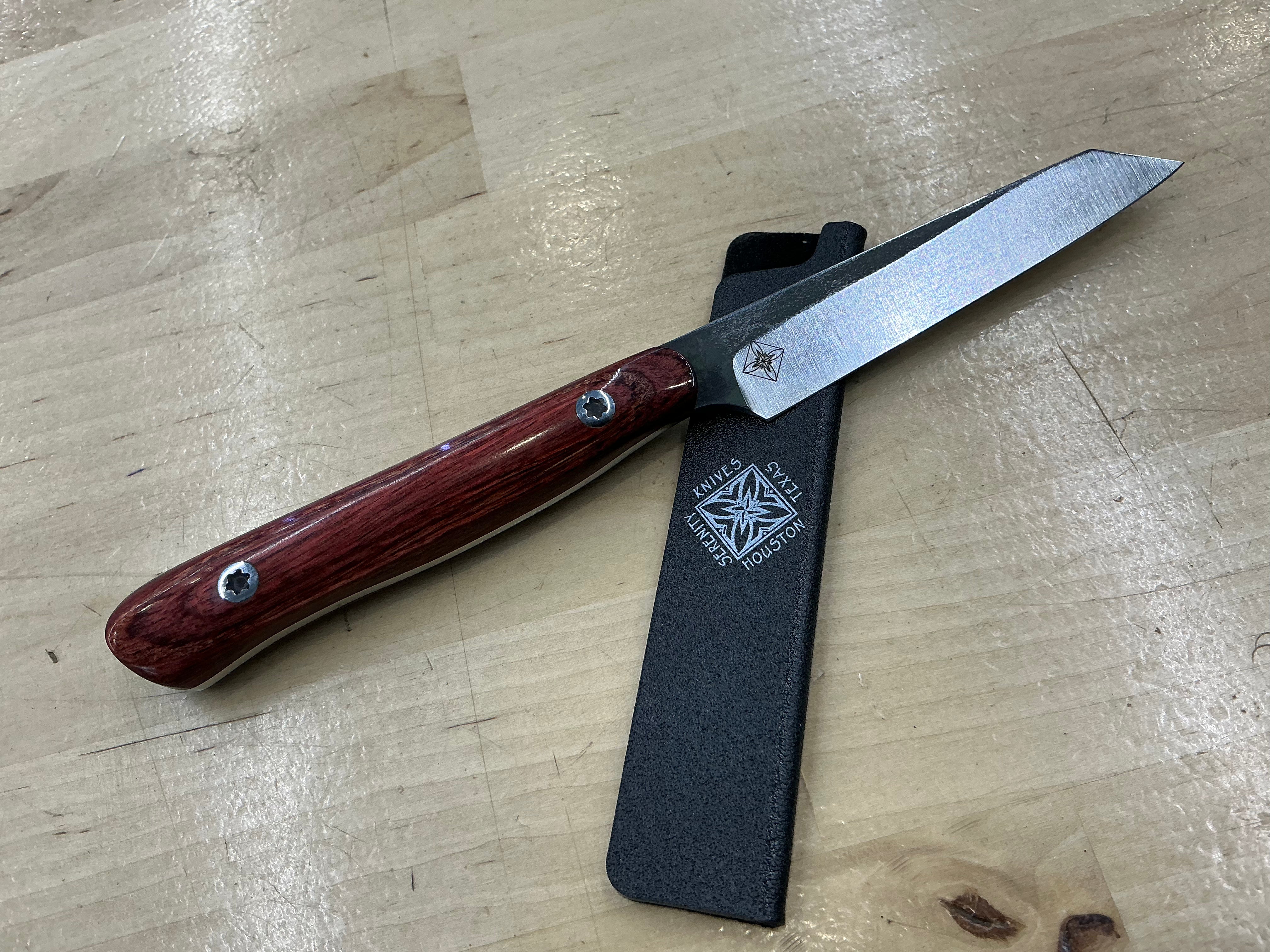 Rosewood Short Paring Knife - CPM154 - Liberty Wood Handle