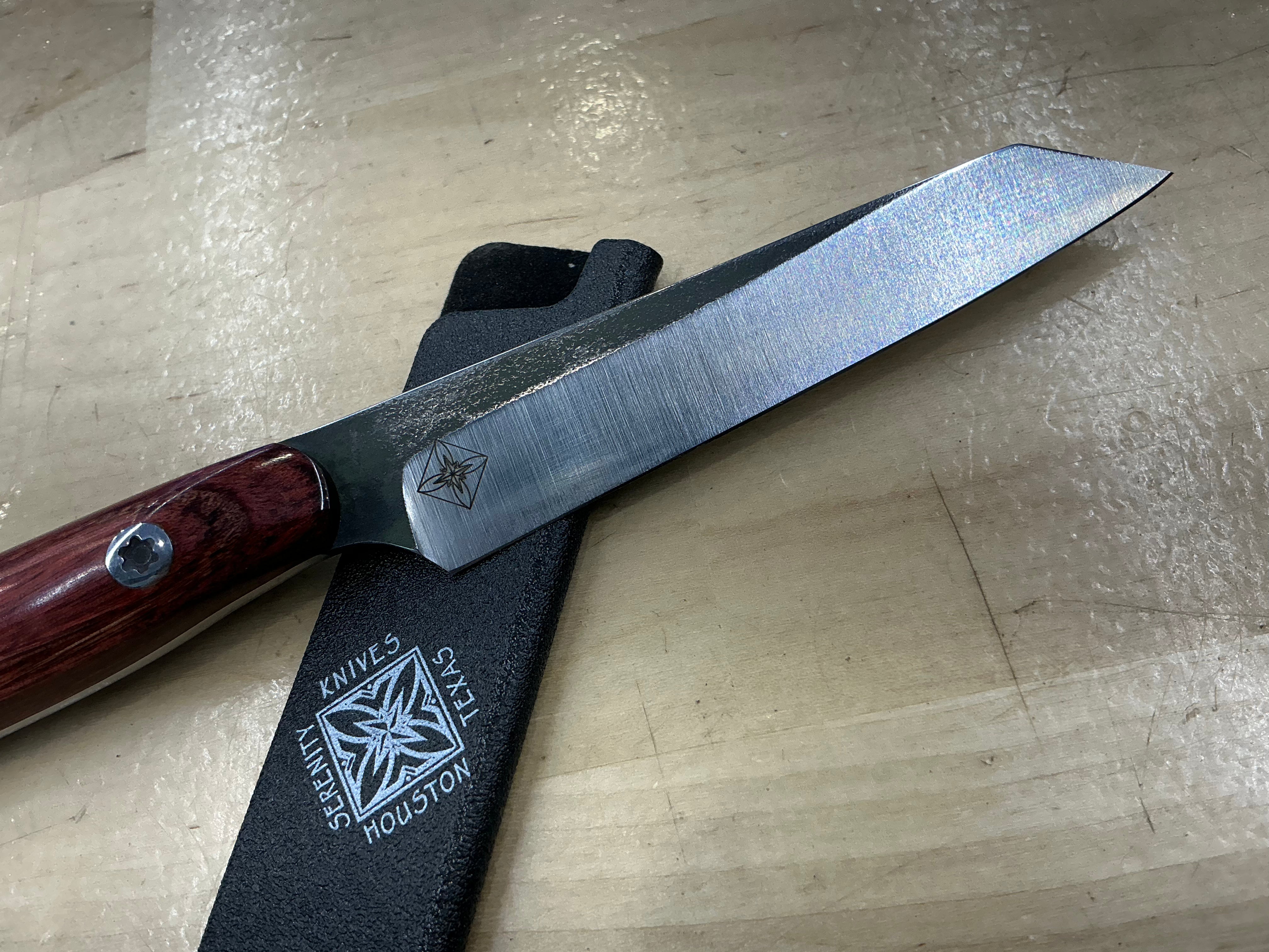 Rosewood Short Paring Knife - CPM154 - Liberty Wood Handle