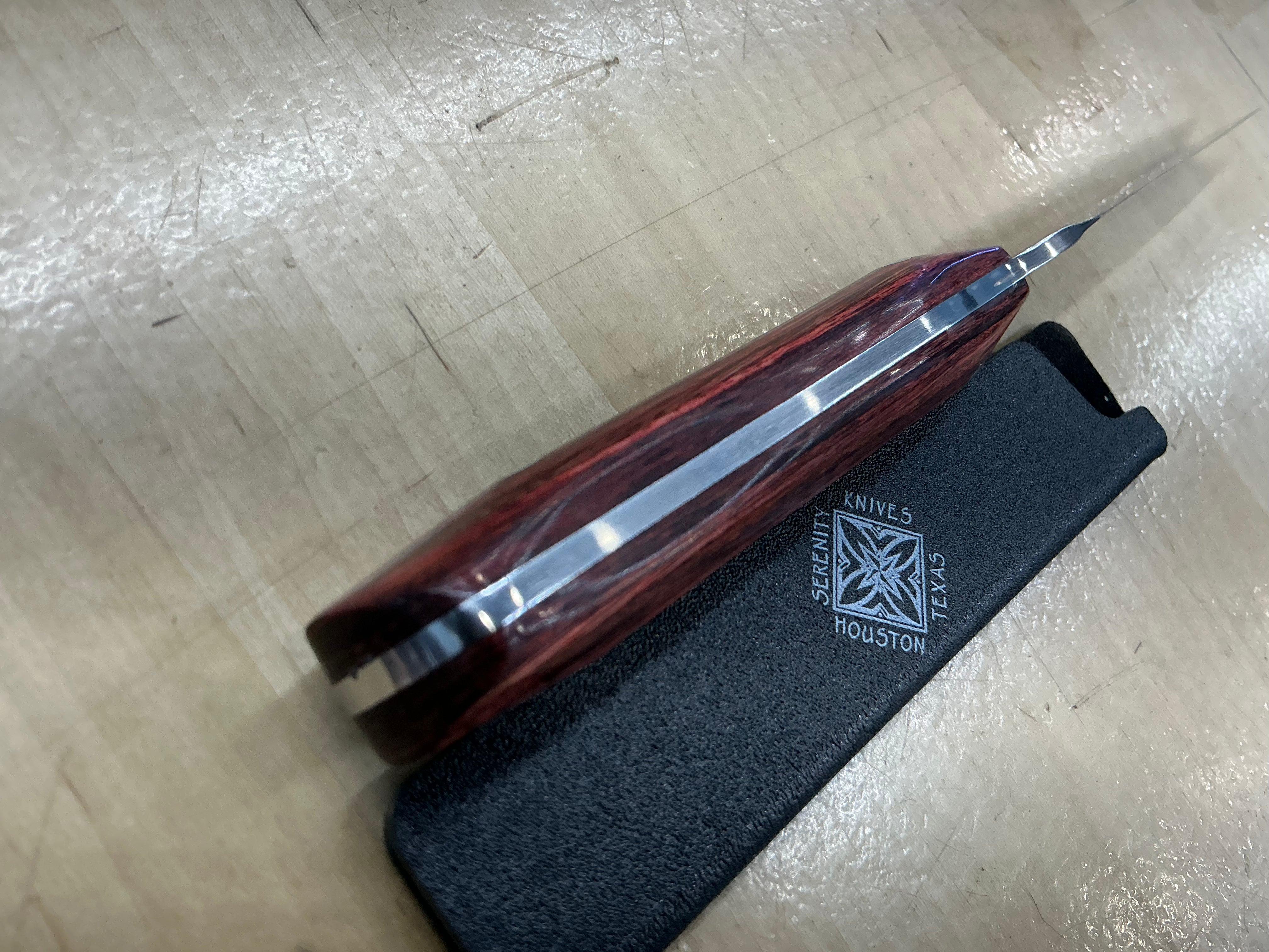 Rosewood Short Paring Knife - CPM154 - Liberty Wood Handle