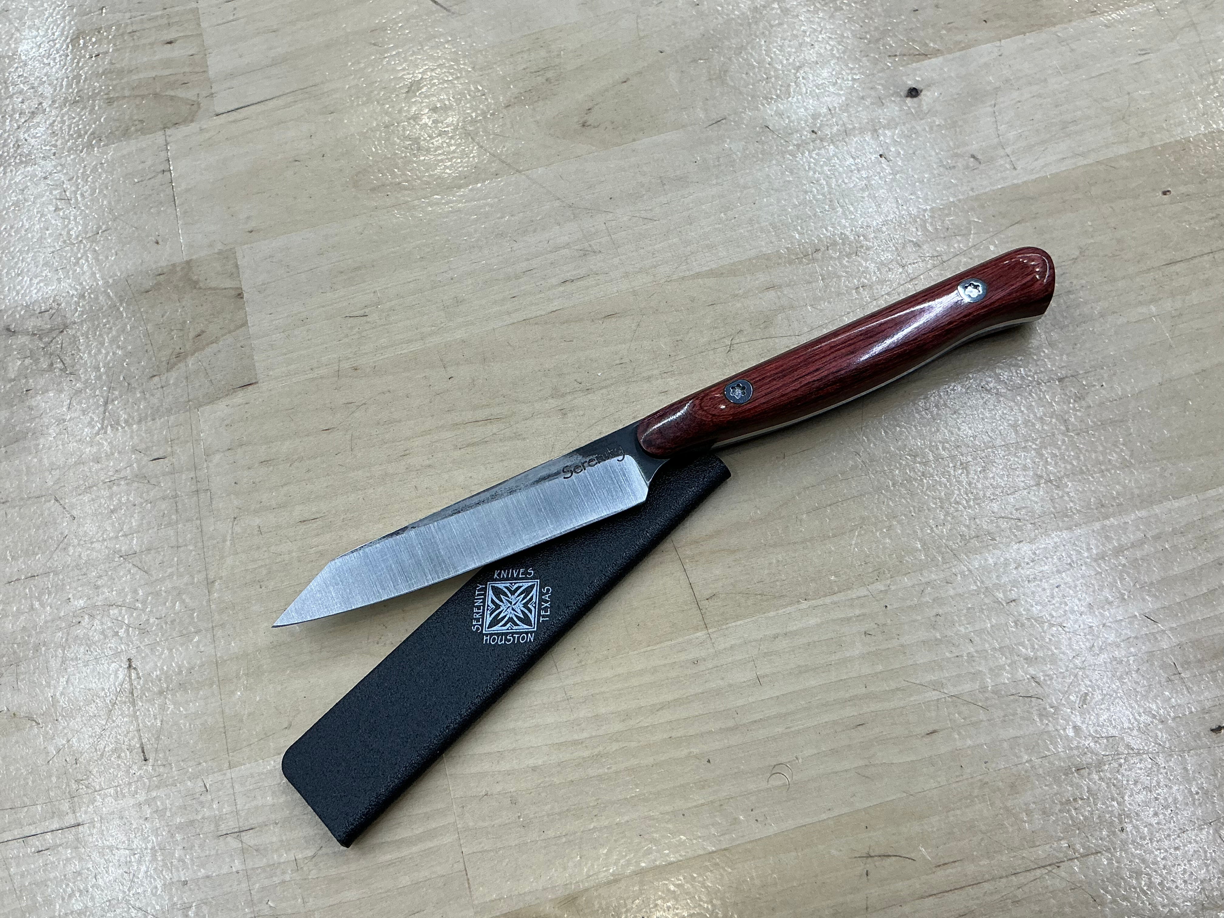Rosewood Short Paring Knife - CPM154 - Liberty Wood Handle