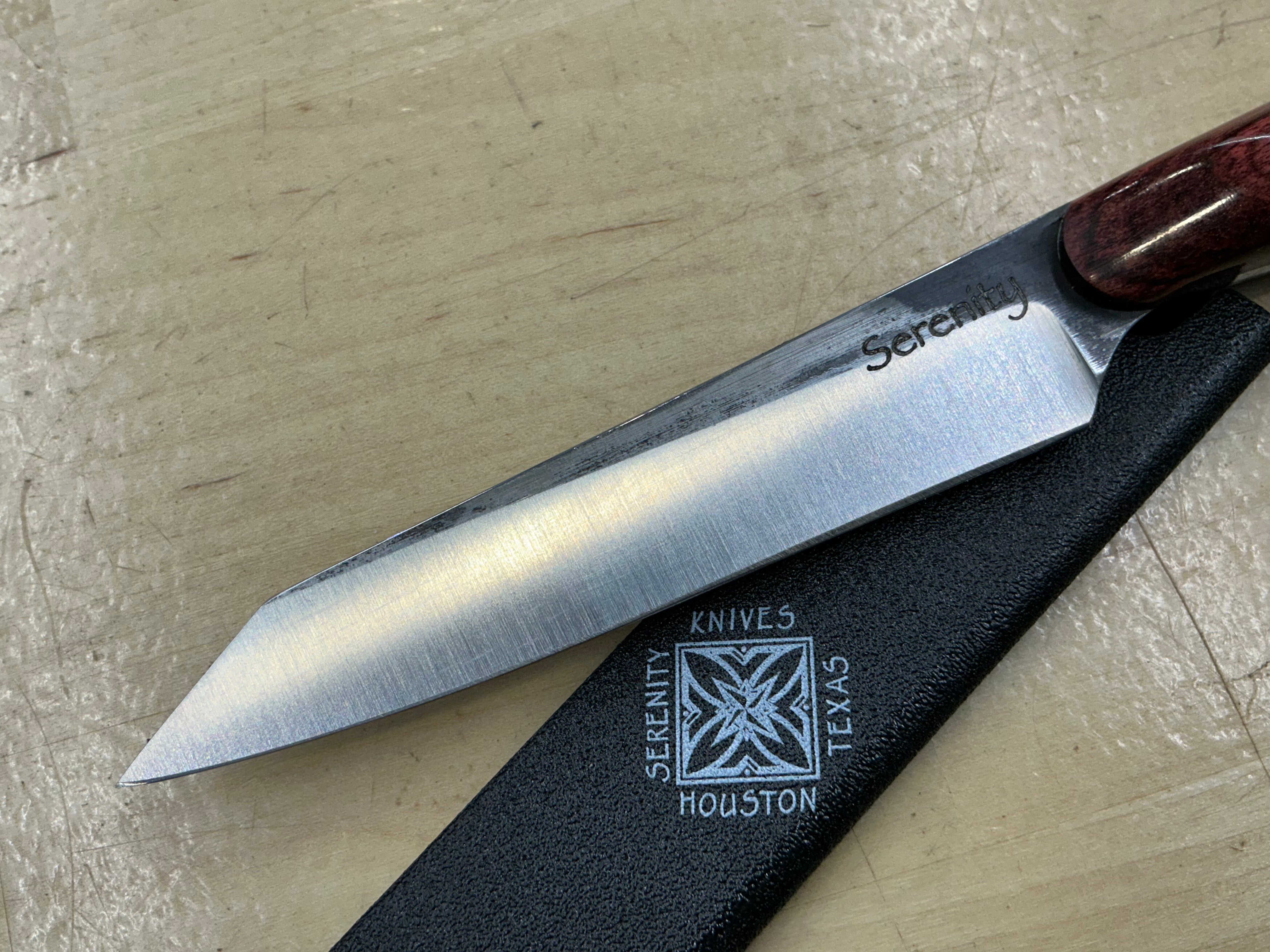 Rosewood Short Paring Knife - CPM154 - Liberty Wood Handle