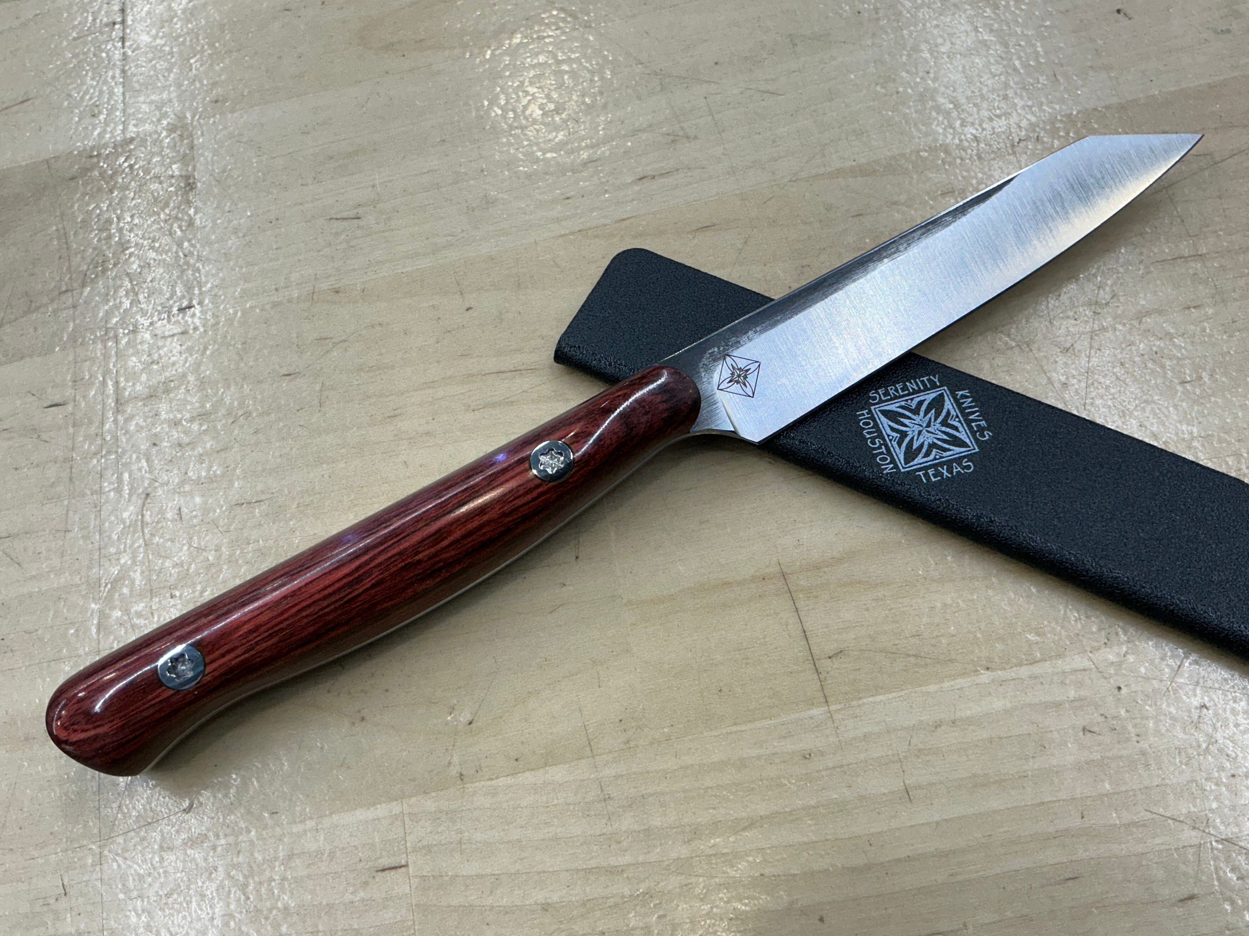 Rosewood Short Paring Knife - CPM154 - Liberty Wood Handle
