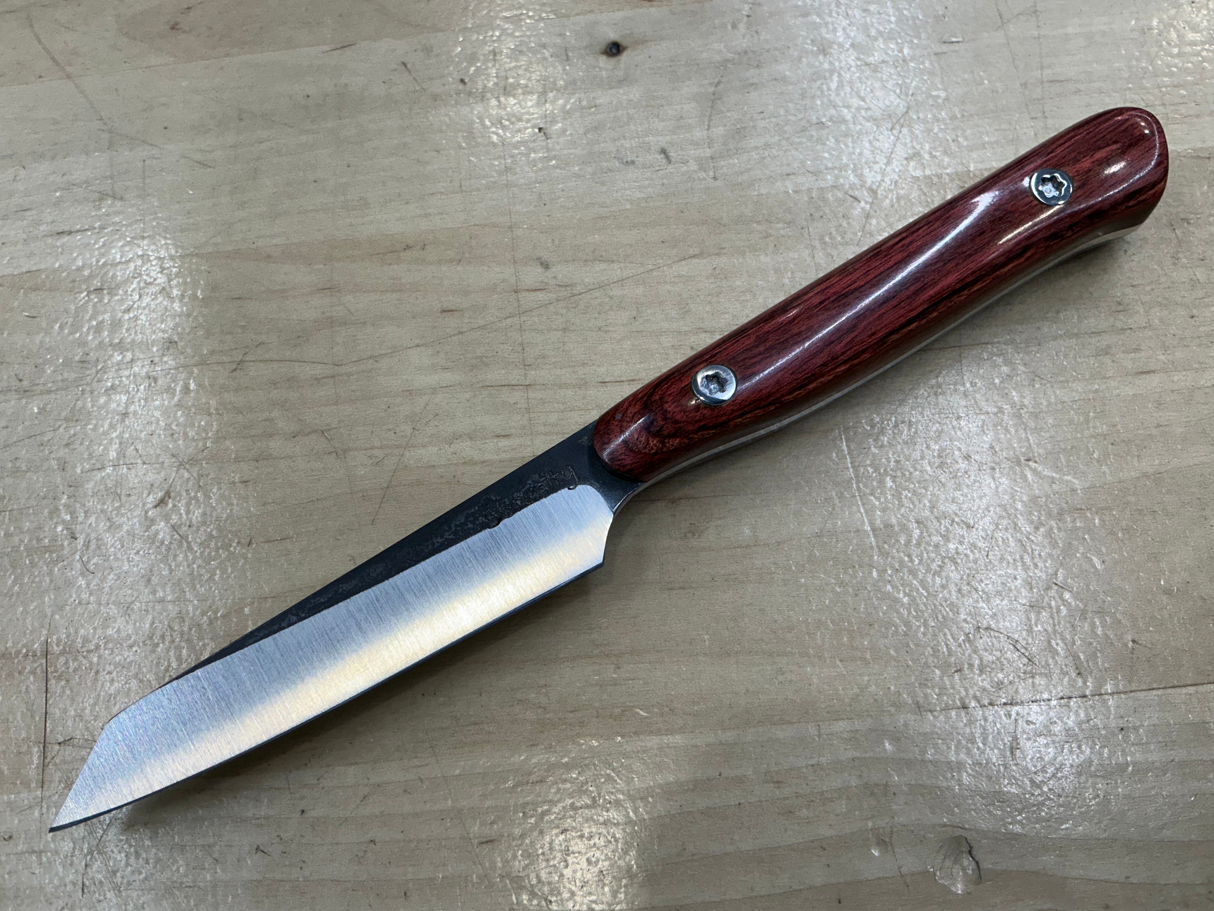 Rosewood Short Paring Knife - CPM154 - Liberty Wood Handle