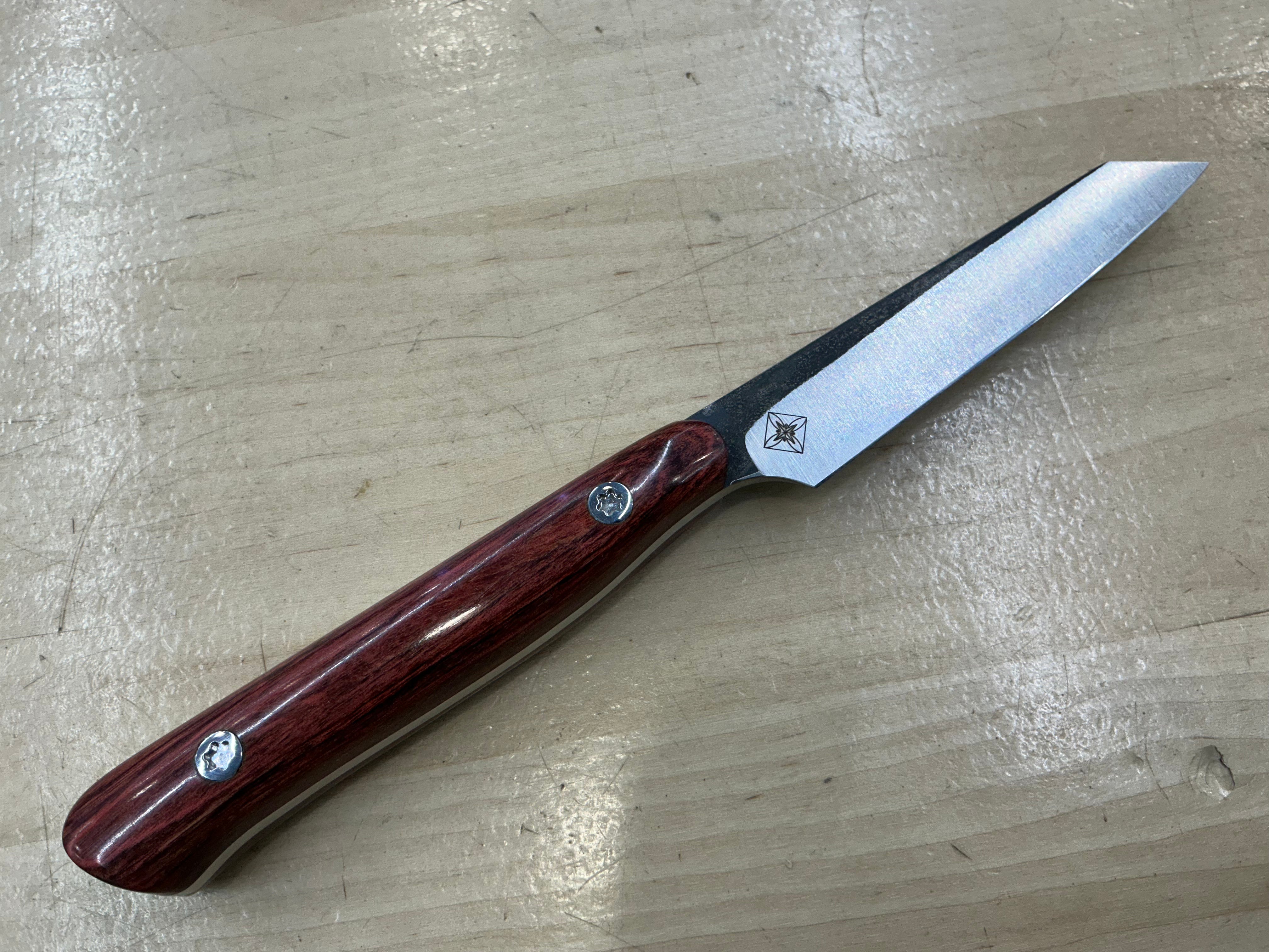 Rosewood Short Paring Knife - CPM154 - Liberty Wood Handle