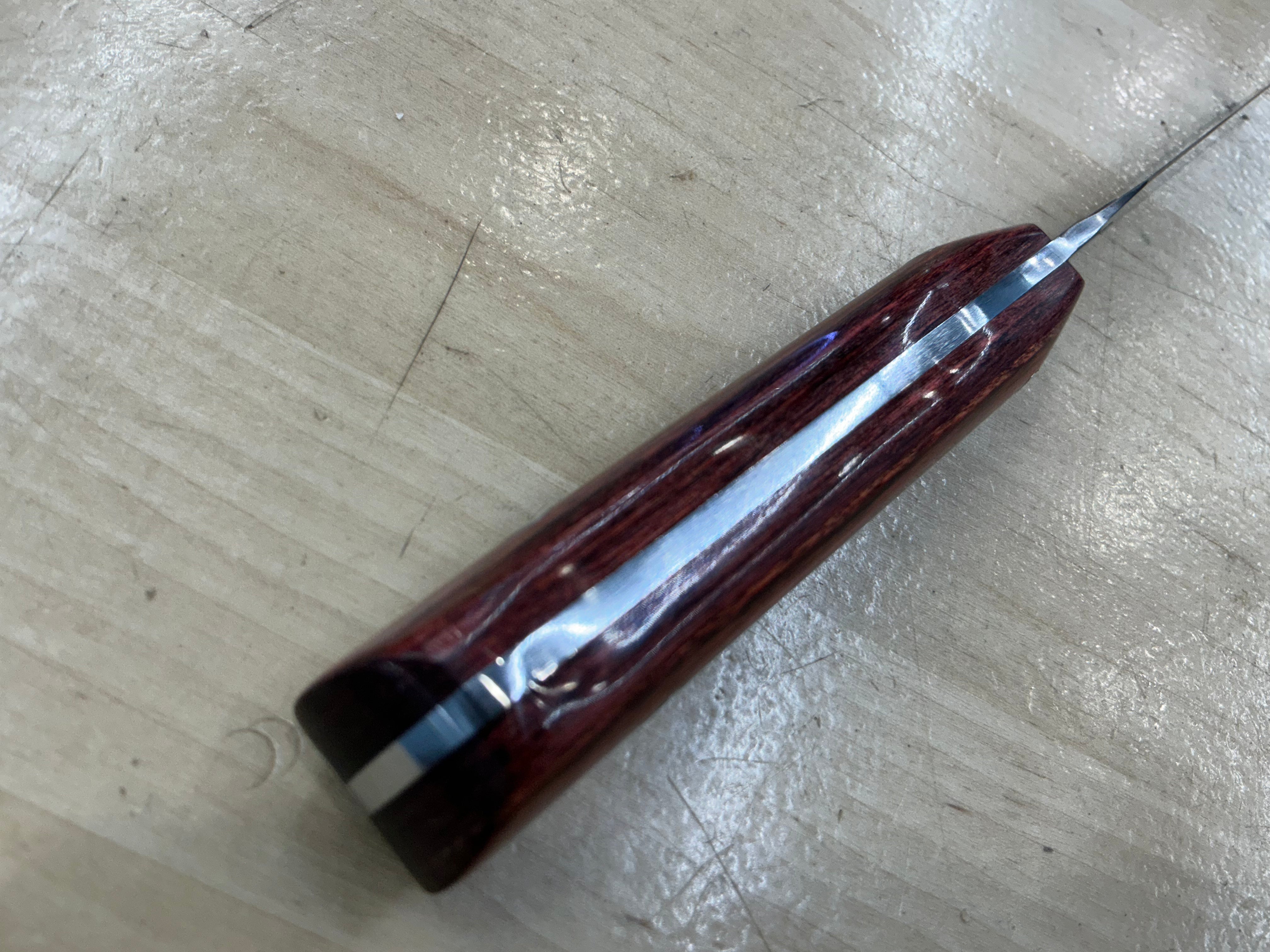 Rosewood Short Paring Knife - CPM154 - Liberty Wood Handle