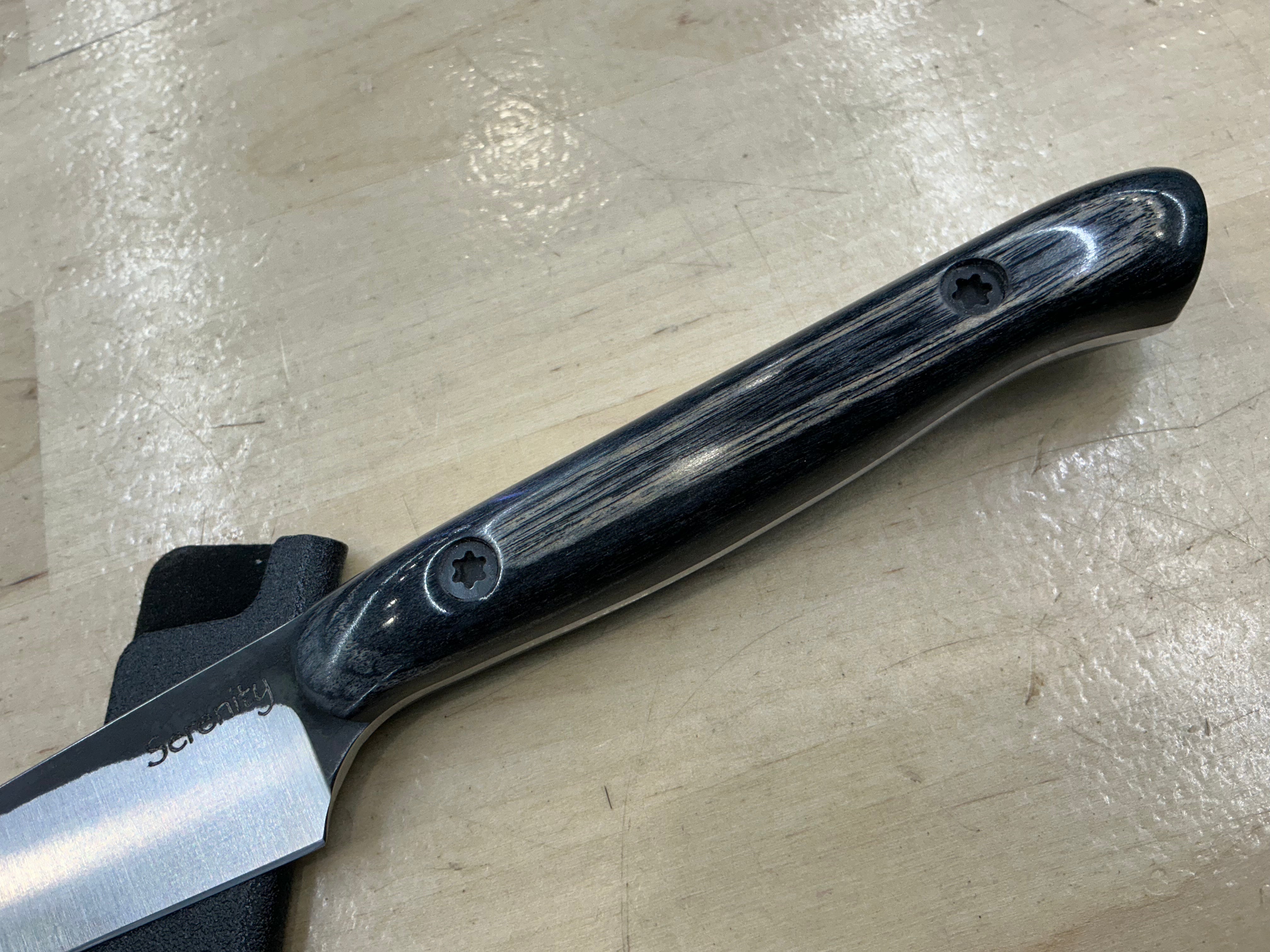 Long Charcoal Paring Knife - CPM154 - Liberty Wood Handle