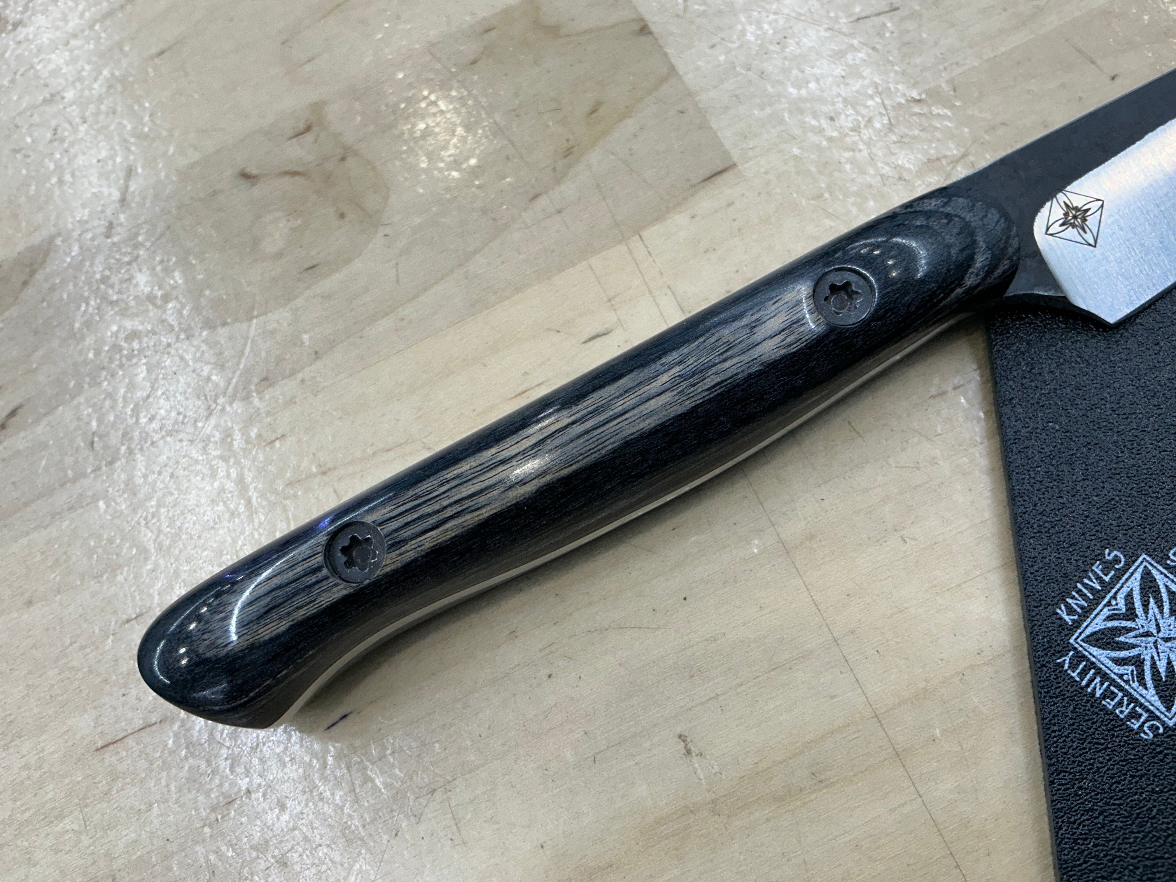 Long Charcoal Paring Knife - CPM154 - Liberty Wood Handle