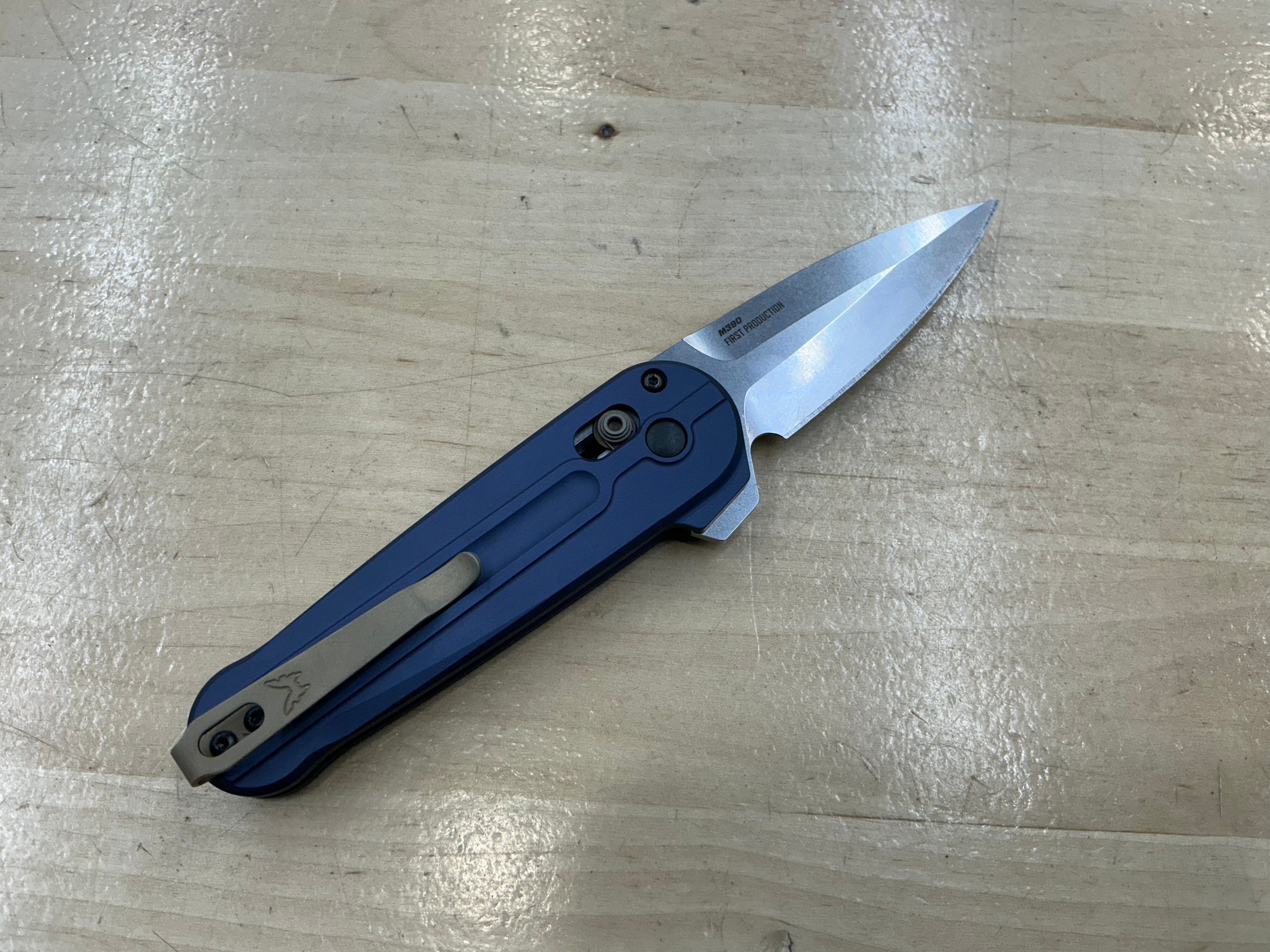 Benchmade Lowden AXIS Lock Knife Crater Blue Aluminum 491