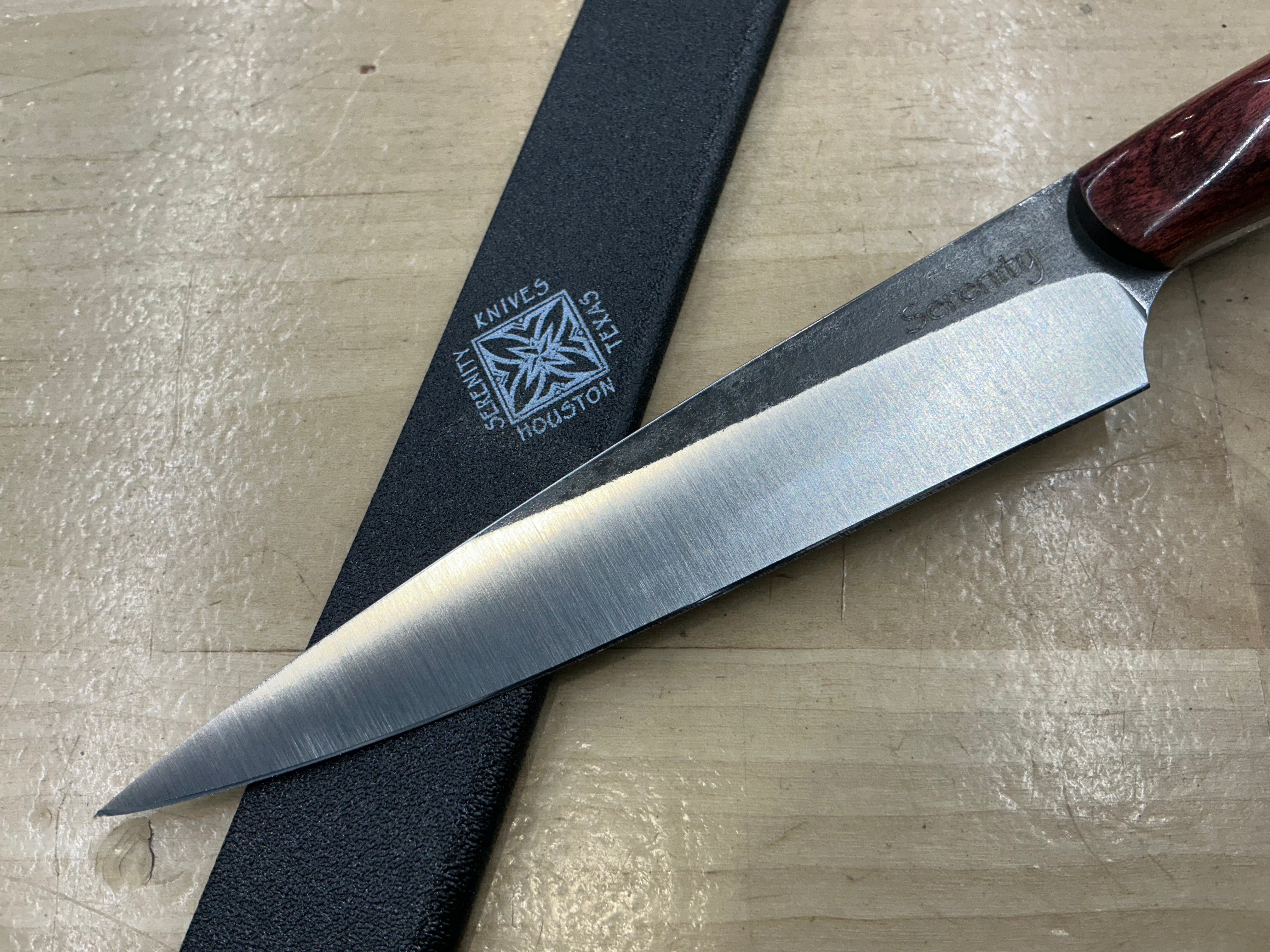 Rosewood Long Paring Knife - CPM154 - Liberty Wood Handle