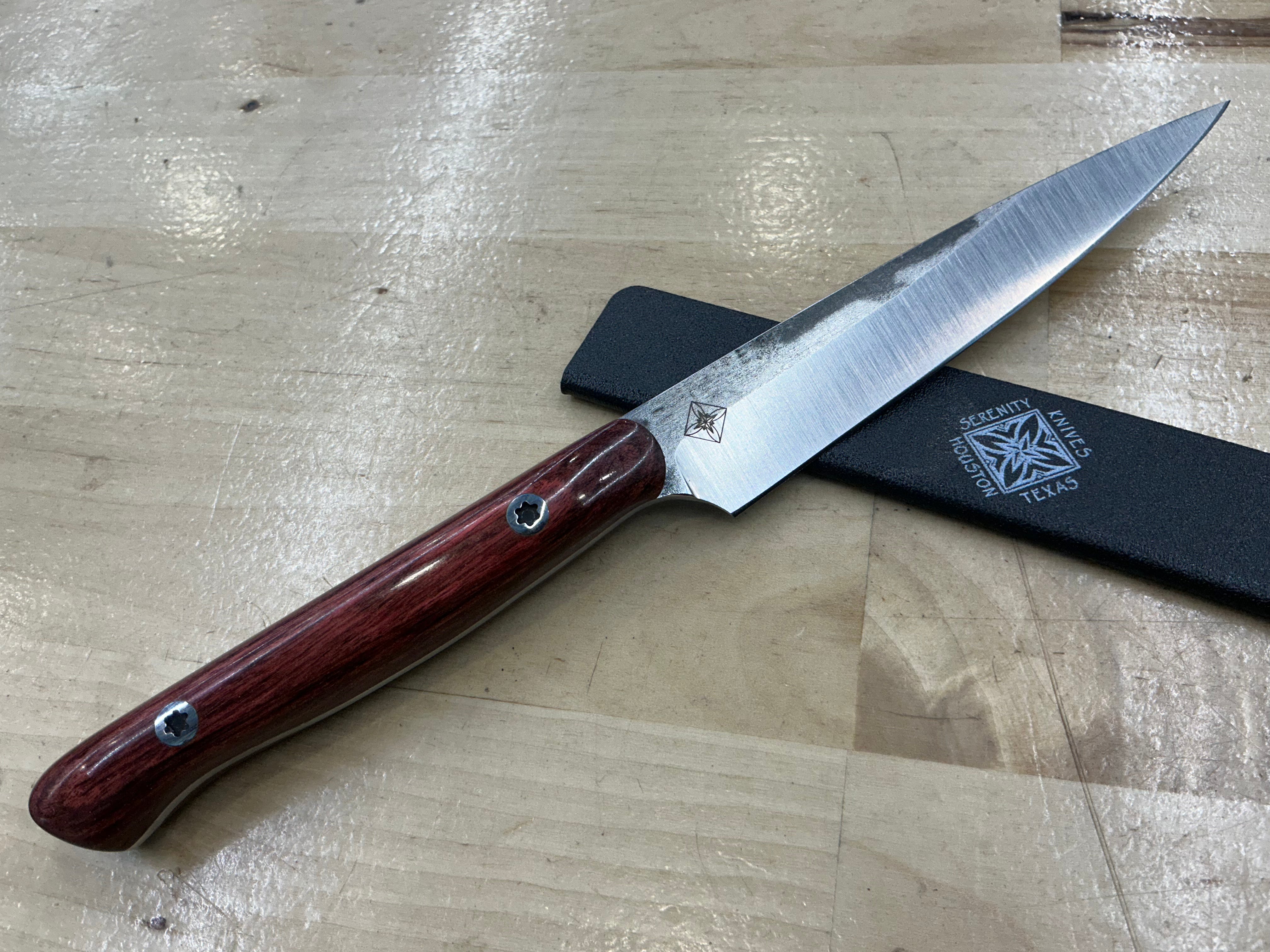 Rosewood Long Paring Knife - CPM154 - Liberty Wood Handle