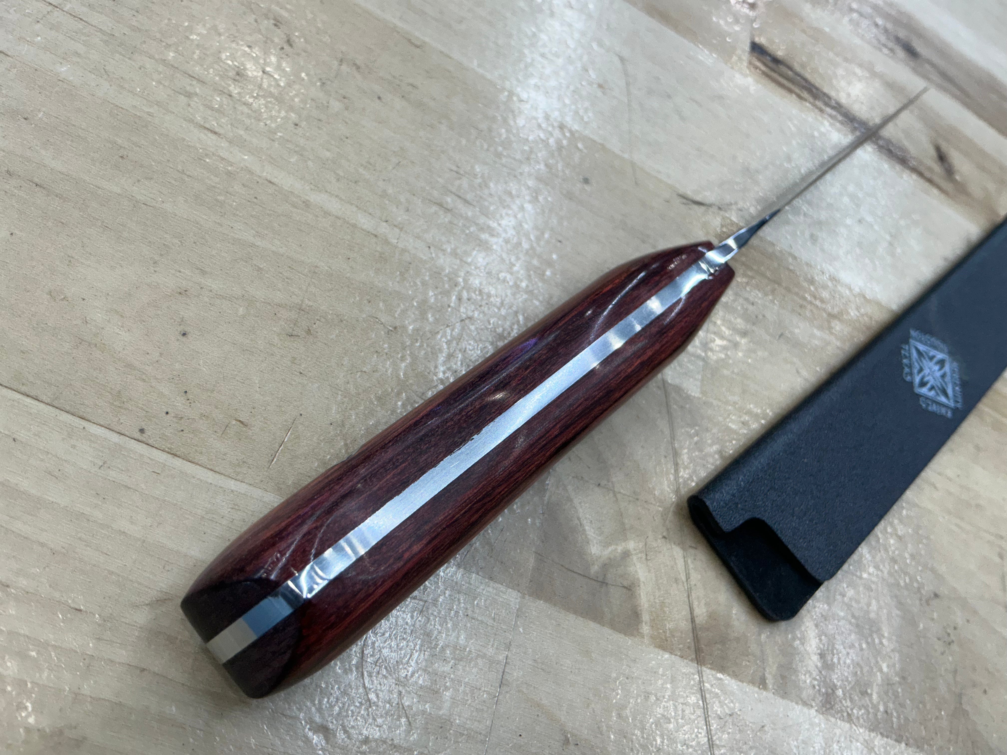 Rosewood Long Paring Knife - CPM154 - Liberty Wood Handle