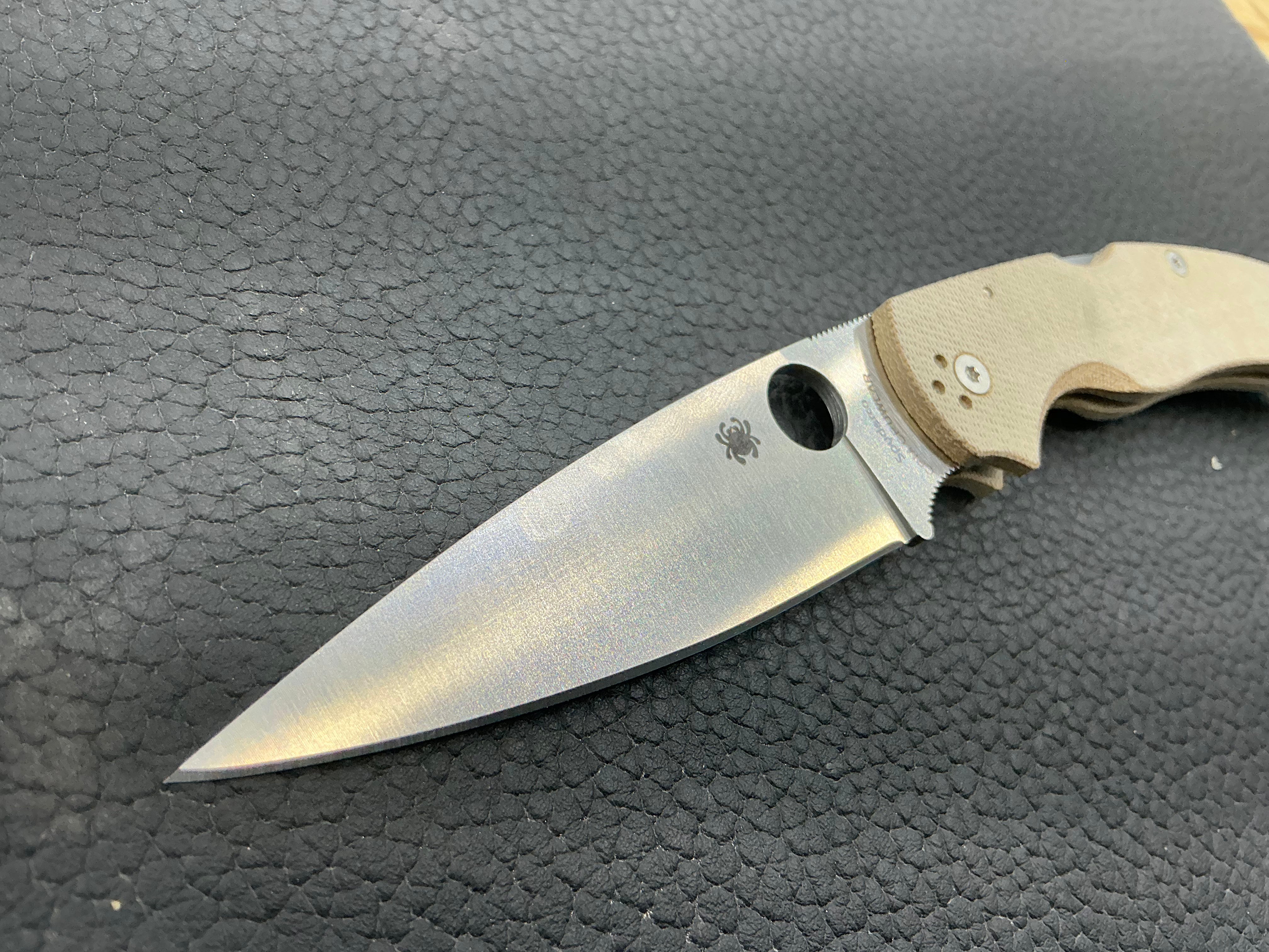 Spyderco Native Chief Lockback Knife Canvas Micarta (4" Satin CPM CRU-WEAR)